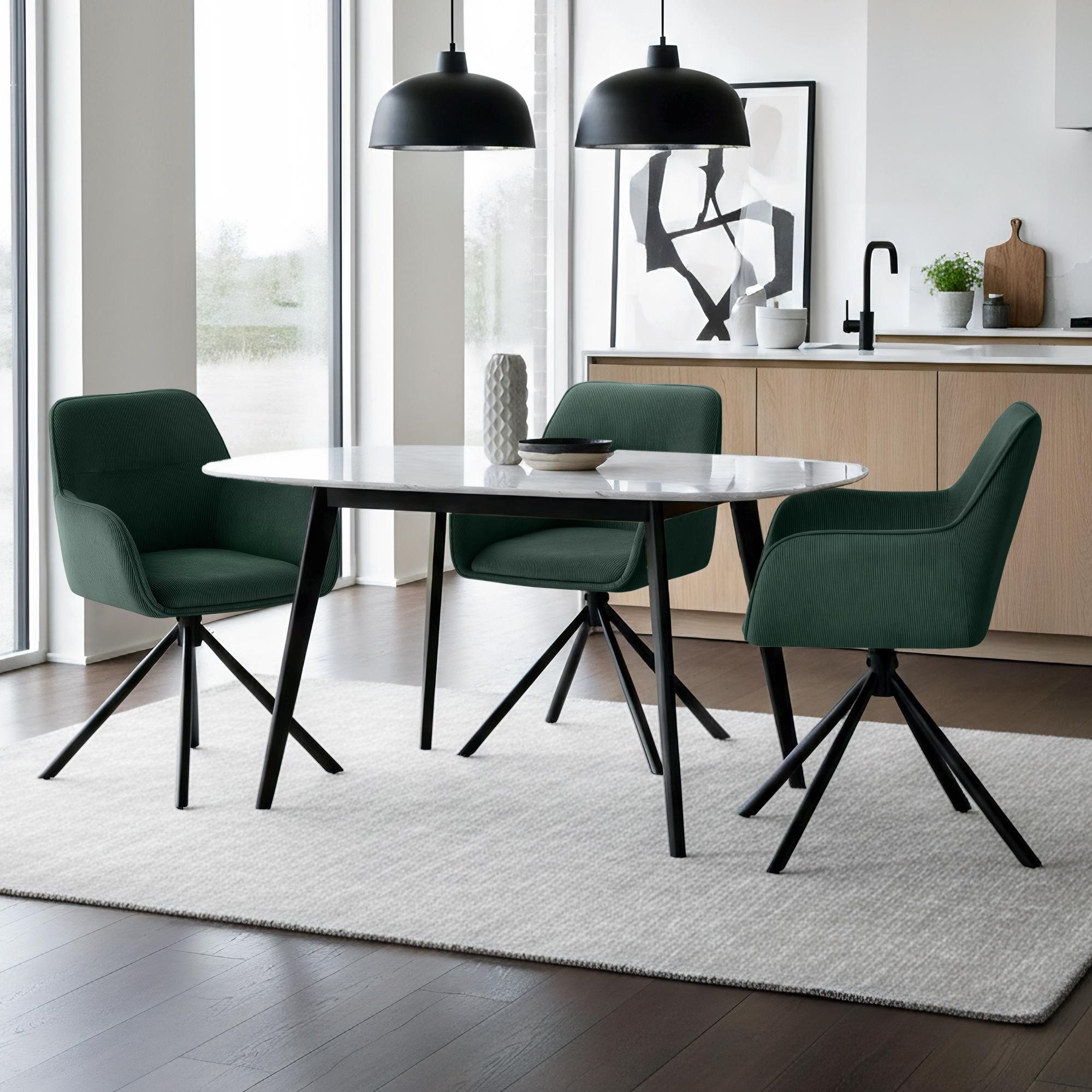 CLP Esszimmerstuhl Tipton (1er, 1 St), mit Cordbezug, schwenkbarer Polsterstuhl