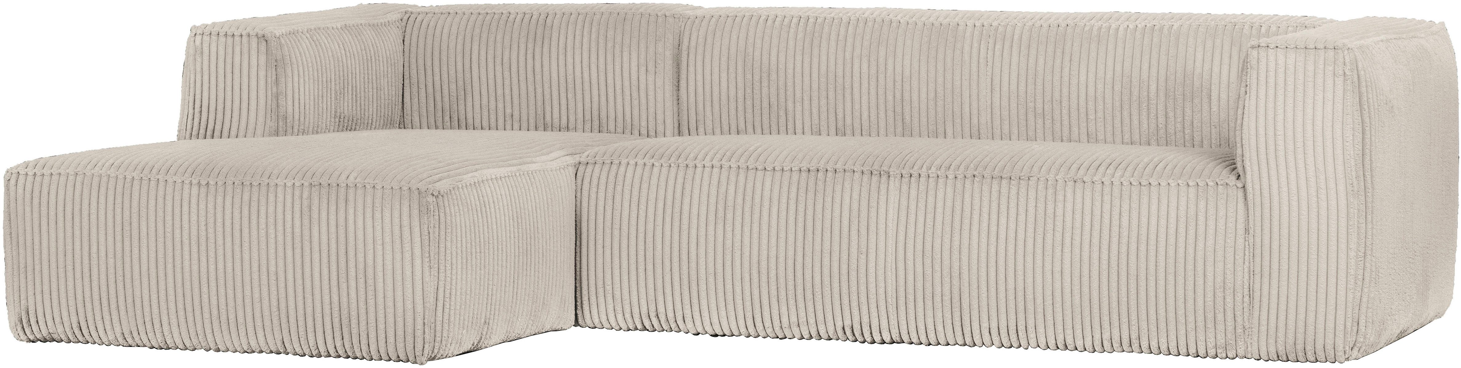 WOOOD Ecksofa Bean Bezug Links mit hoher Sitzkomfort, H 73 x B 305 x T 96/175 cm, Ripsstoff, Tragkraft 400 kg, Gute Verschleißfestigkeit, pflegeleicht