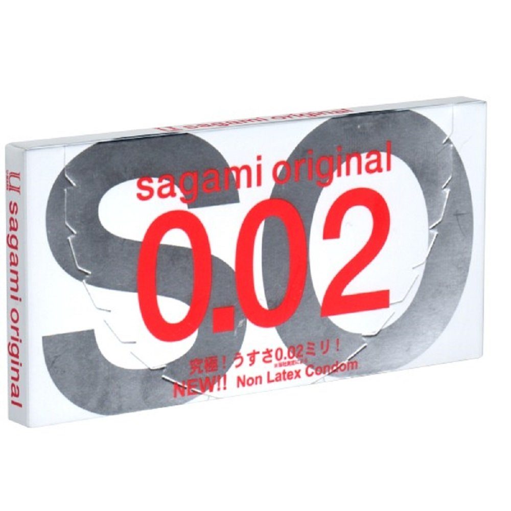 Sagami Kondome Original 0.02 Non Latex Condom - für Latex-Allergiker geeignet, Packung mit, 2 St., latexfreie Kondome, ultradünne japanische Kondome | Kondome