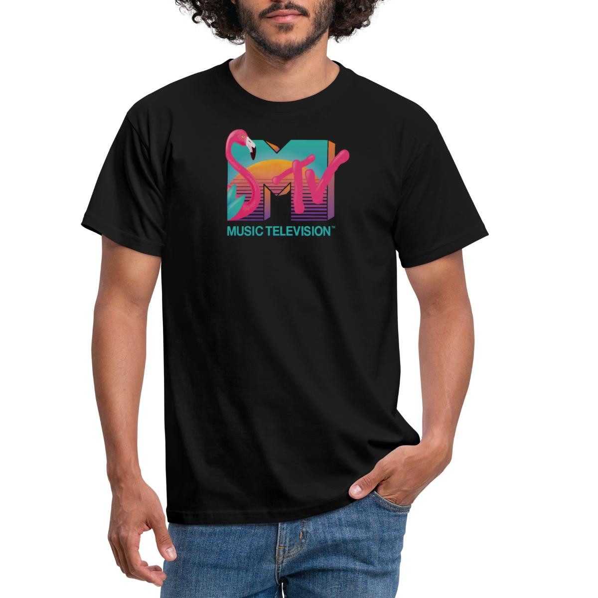 Spreadshirt T-Shirt MTV Music Television Flamingo-Logo günstig online kaufen