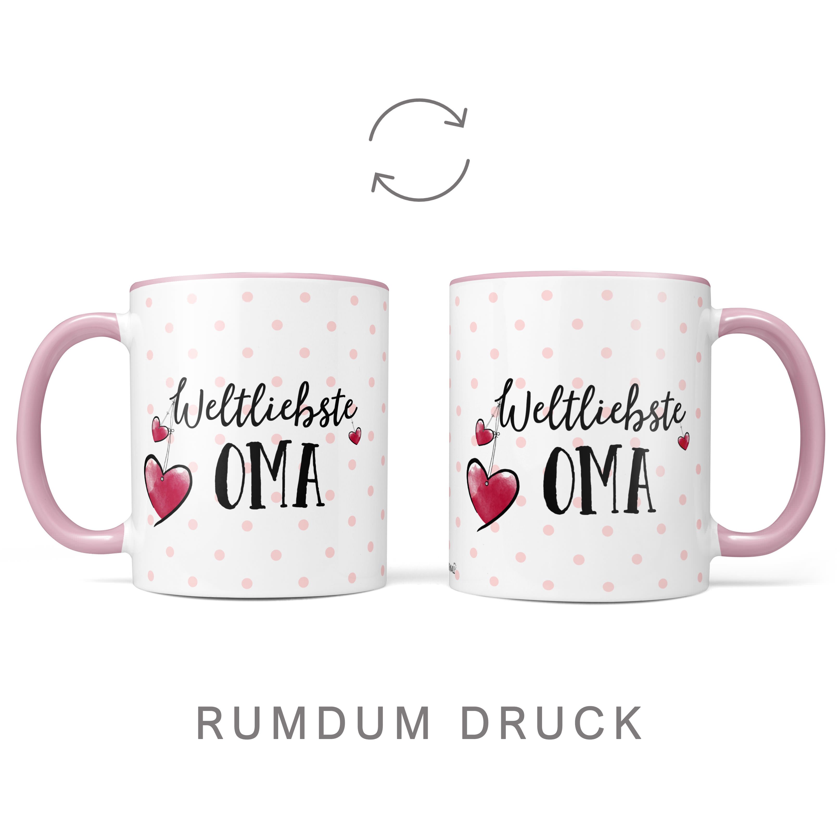 Sunnywall Dekokissen Weltliebste Mama, Papa, Oma oder Opa - Kuschelkissen Familien-Kissen, mit Füllung, farbige Rückseite, inkl. Karte, auch als Tasse od. Bundle