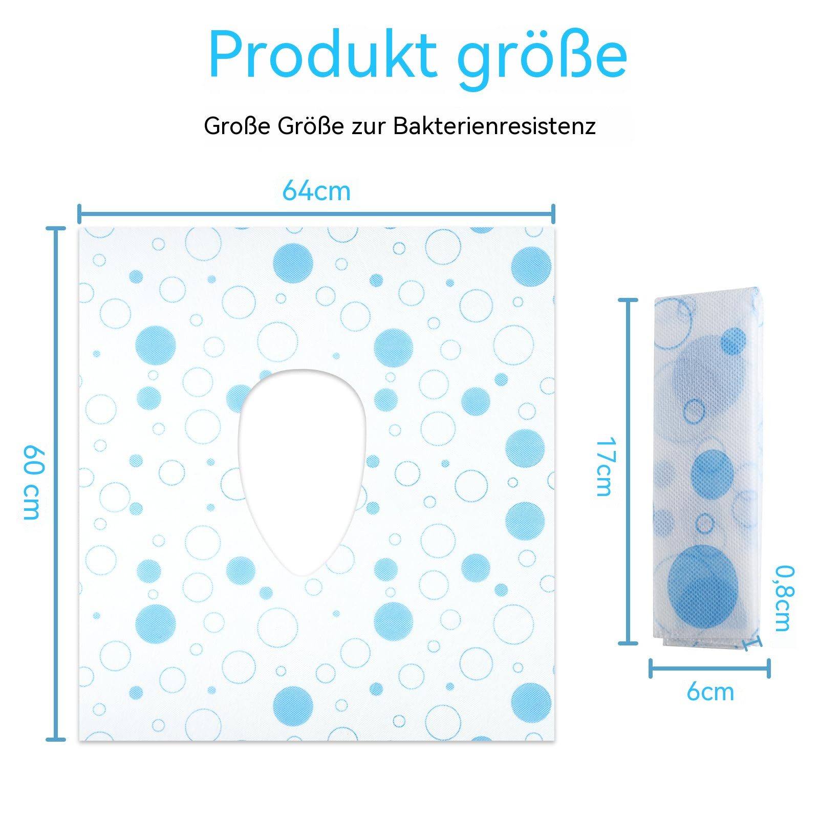 Diwzbyn WC-Deckelbezug Einweg Toilettensitzbezug, spülbare WC Toilettenauflage für Unterwegs, Vliesstoff, 10PCS, Universal Rutschfester Wasserdichter Und Antiba – Bild 4 von 5