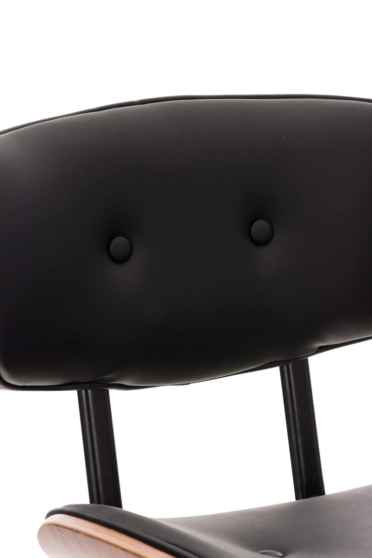 TPFLiving Barhocker Gestell Sarnico für Schwarz Sitzfläche: Rückenlehne & Fußstütze bequemer drehbar), Kunstleder Küche und Sitzfläche - angenehmer - mit Metall Hocker 360° chrom Theke (Barstuhl