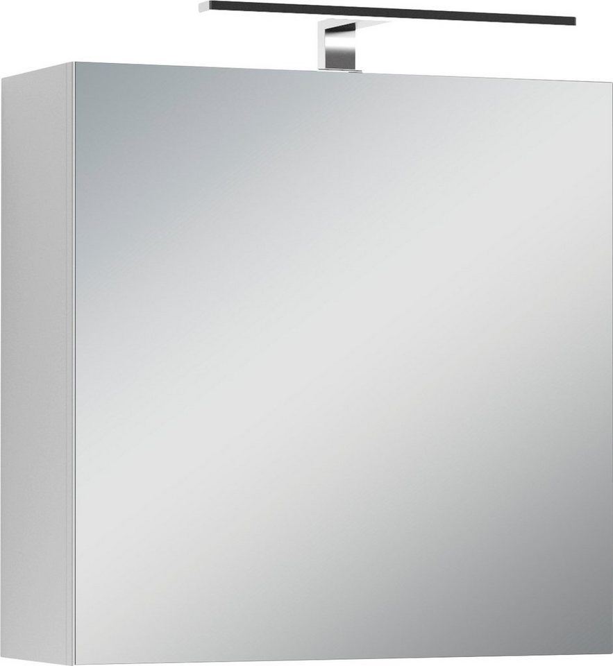 byLIVING Spiegelschrank Spree Breite 60 cm, 1-türig, mit LED Beleuchtung  und Schalter-/Steckdosenbox