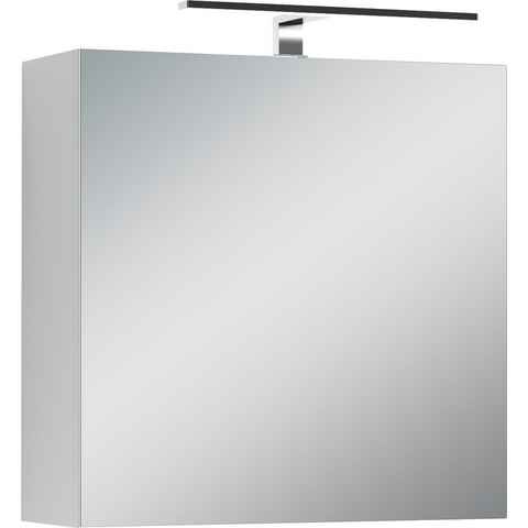 byLIVING Spiegelschrank Spree Breite 60 cm, 1-türig, mit LED Beleuchtung und Schalter-/Steckdosenbox