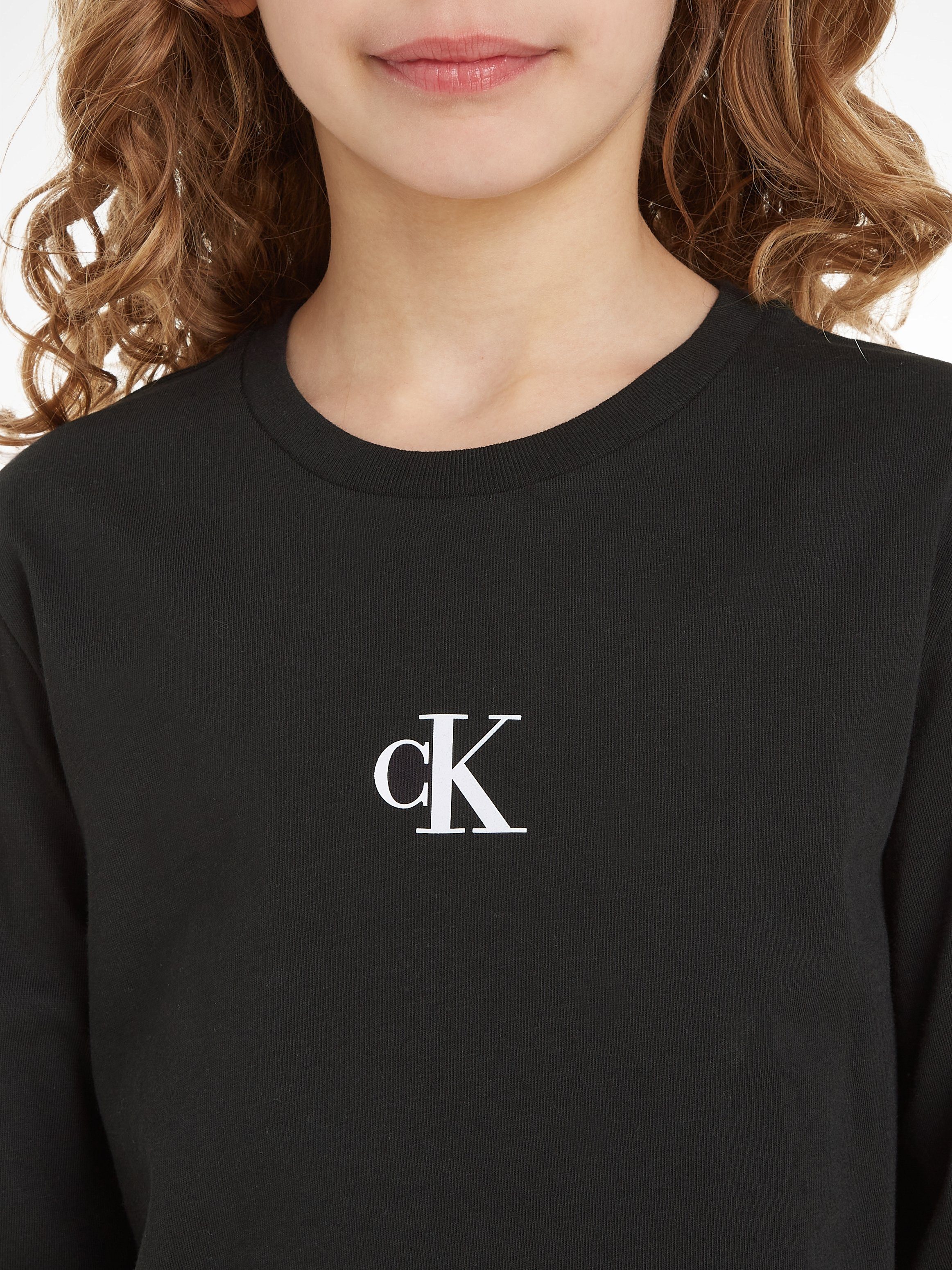 Klein Ck LS T-SHIRT Black Langarmshirt CK LOGO Calvin Jeans
