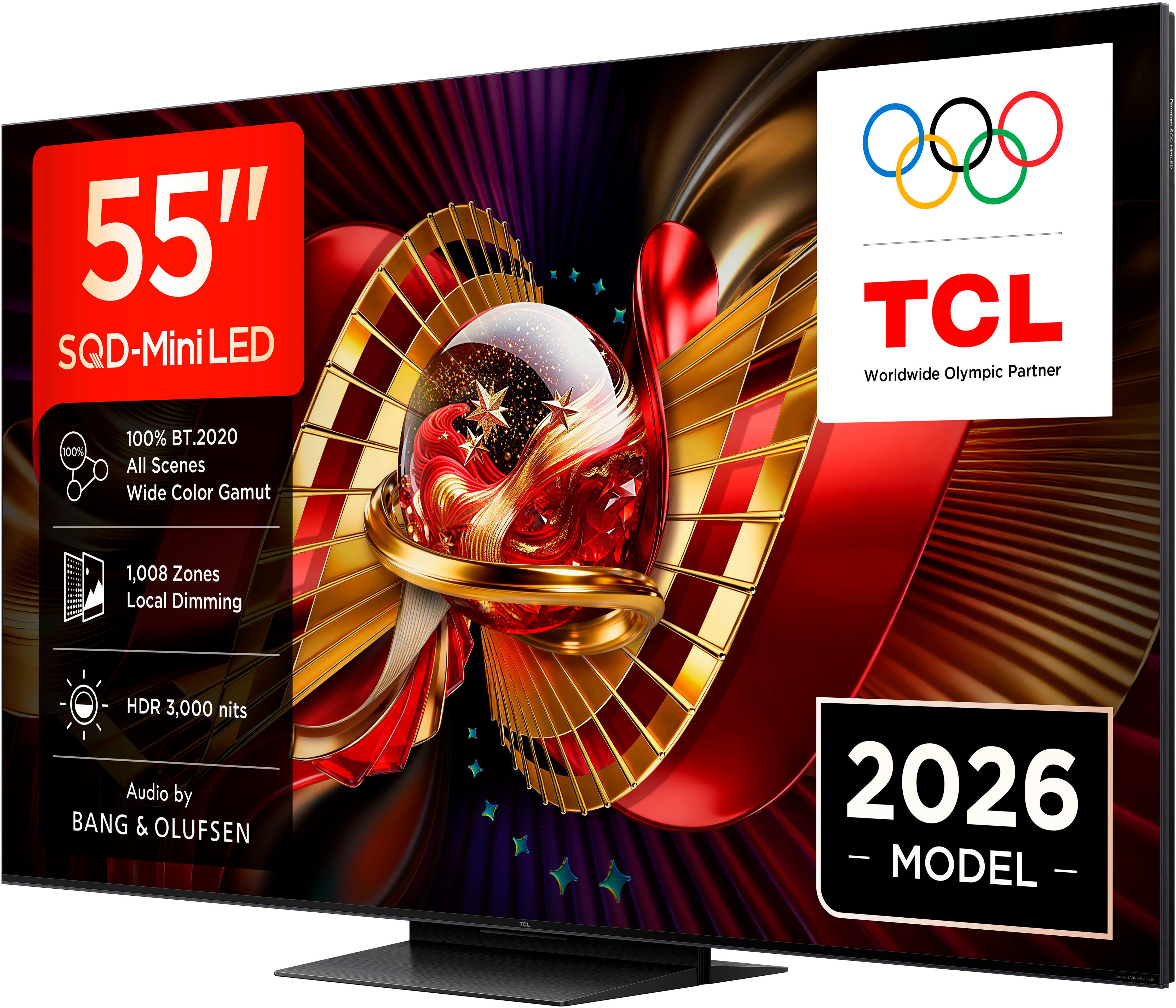 TCL 55C8LX1 Mini-LED-Fernseher (139 cm/55 Zoll, 4K Ultra HD, Google TV, SQD-Mini LED, HDR 6000 Nits, 100%BT.2020, 144Hz, AiPQ Pro,Dolby Vision)