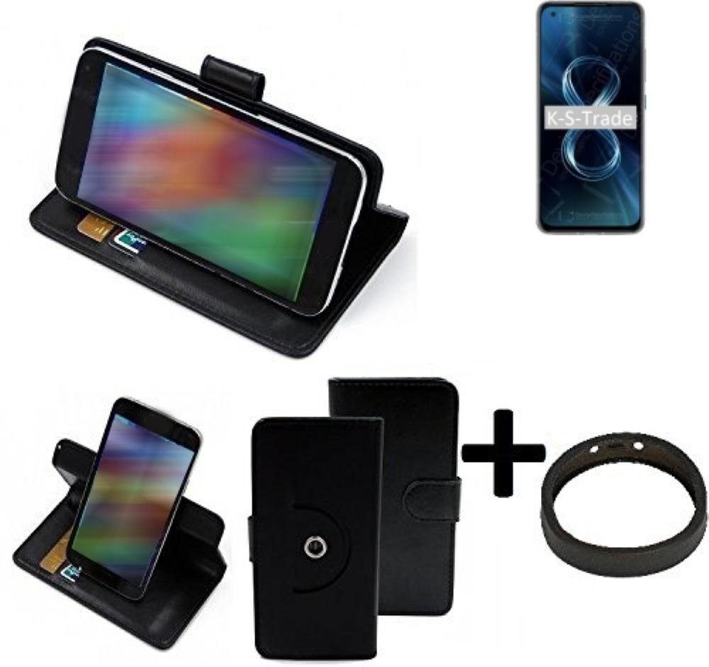 K-S-Trade Handyhülle für Asus Zenfone 8, Case Schutz Hülle + Bumper Handy Hülle Flipcase Smartphone Cover