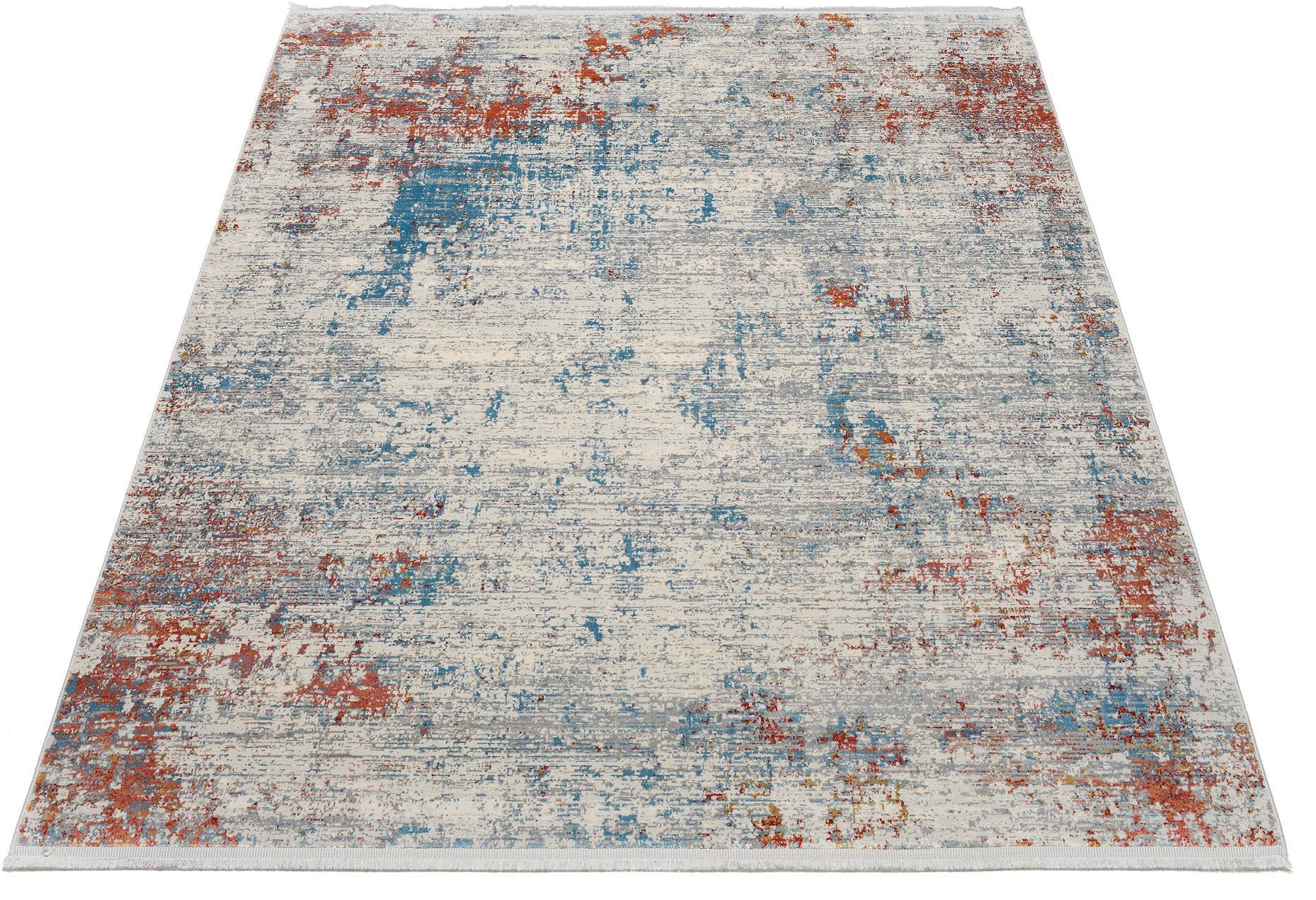 OCI DIE TEPPICHMARKE Teppich ELEMENTS HIGHLIGHT, rechteckig, Höhe: 8 mm, Kurzflor, dezenter Glanz, Viskose, Wohnzimmer