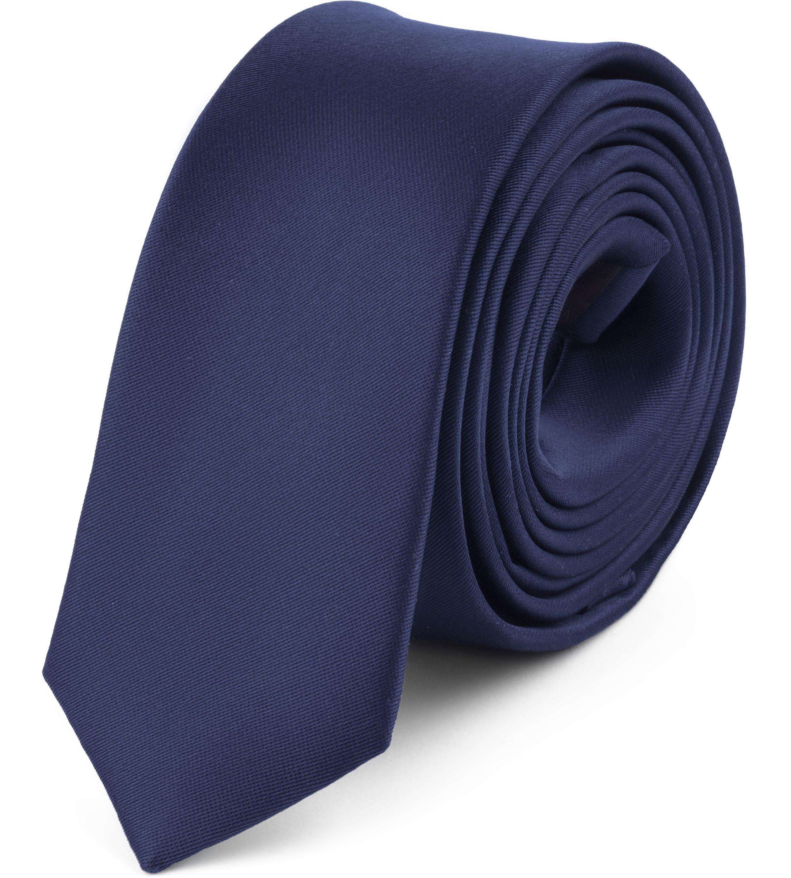 1-St) SP-5 Herren Krawatte x (150cm 5cm) Schmale blau Krawatte Dunkel Ladeheid (Set,