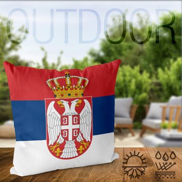 Kissenbezug, VOID, Sofa-Kissen Serbien Flagge Fahne Fan EM WM Fussball Tennis