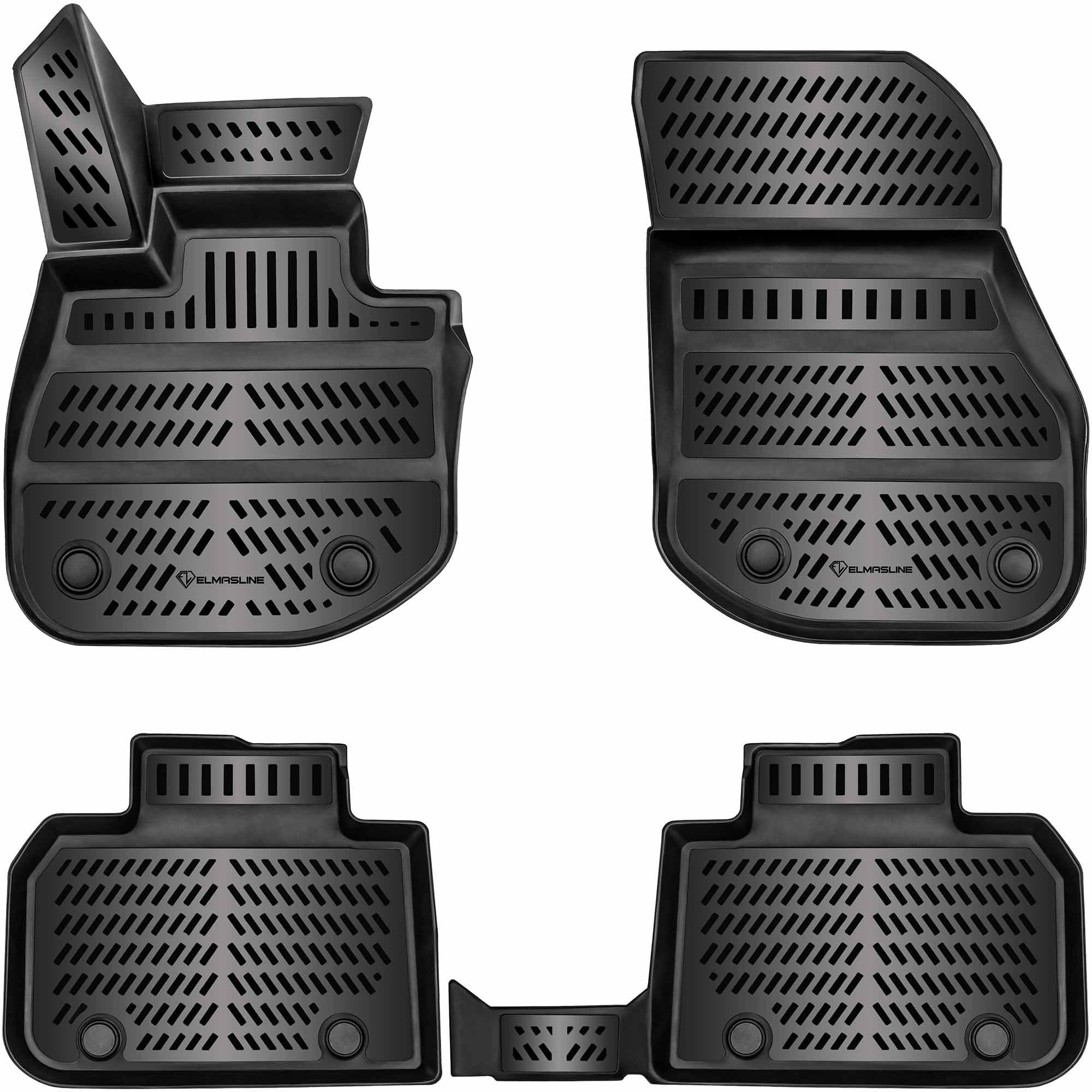 ELMASLINE Auto-Fußmatten für BMW X1 2022- 2026 [U11] - 3D Gummimatten - Geruchlos, für BMW X1 - Extra hoher Rand für mehr Schutz, Für BMW X1 2022-2025, Passt nicht in Elektro, Passt nur in xDrive