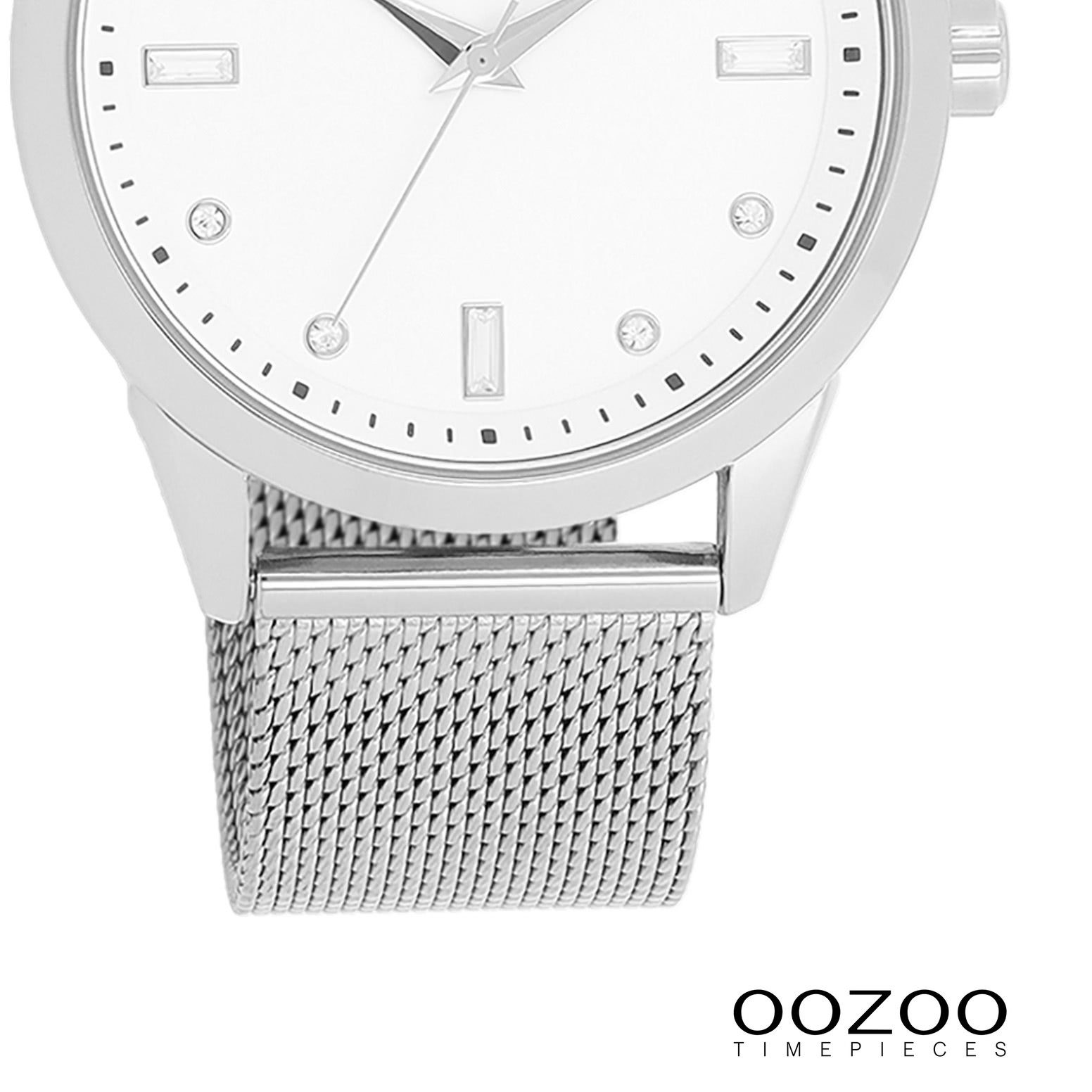 Damenuhr OOZOO (ca. 40mm) rund, Oozoo Quarzuhr Timepieces Metallarmband, Fashion-Style Armbanduhr groß Analog, Damen