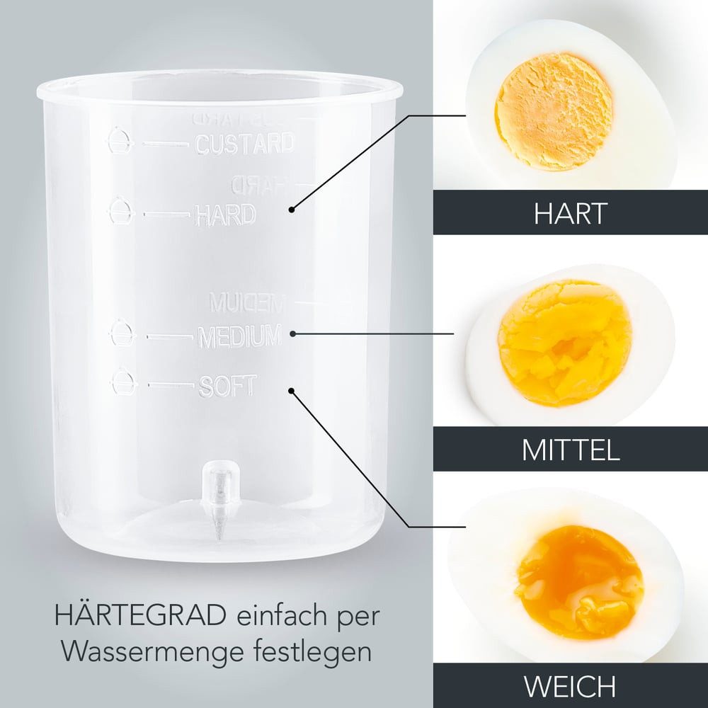 GOURMETmaxx Eierkocher Eierkocher Für 7 Frühstückseier, 350 W, Eierkocher einfach ohne Herd, regulierbarer Härtegrad durch Wasser – Bild 5 von 5