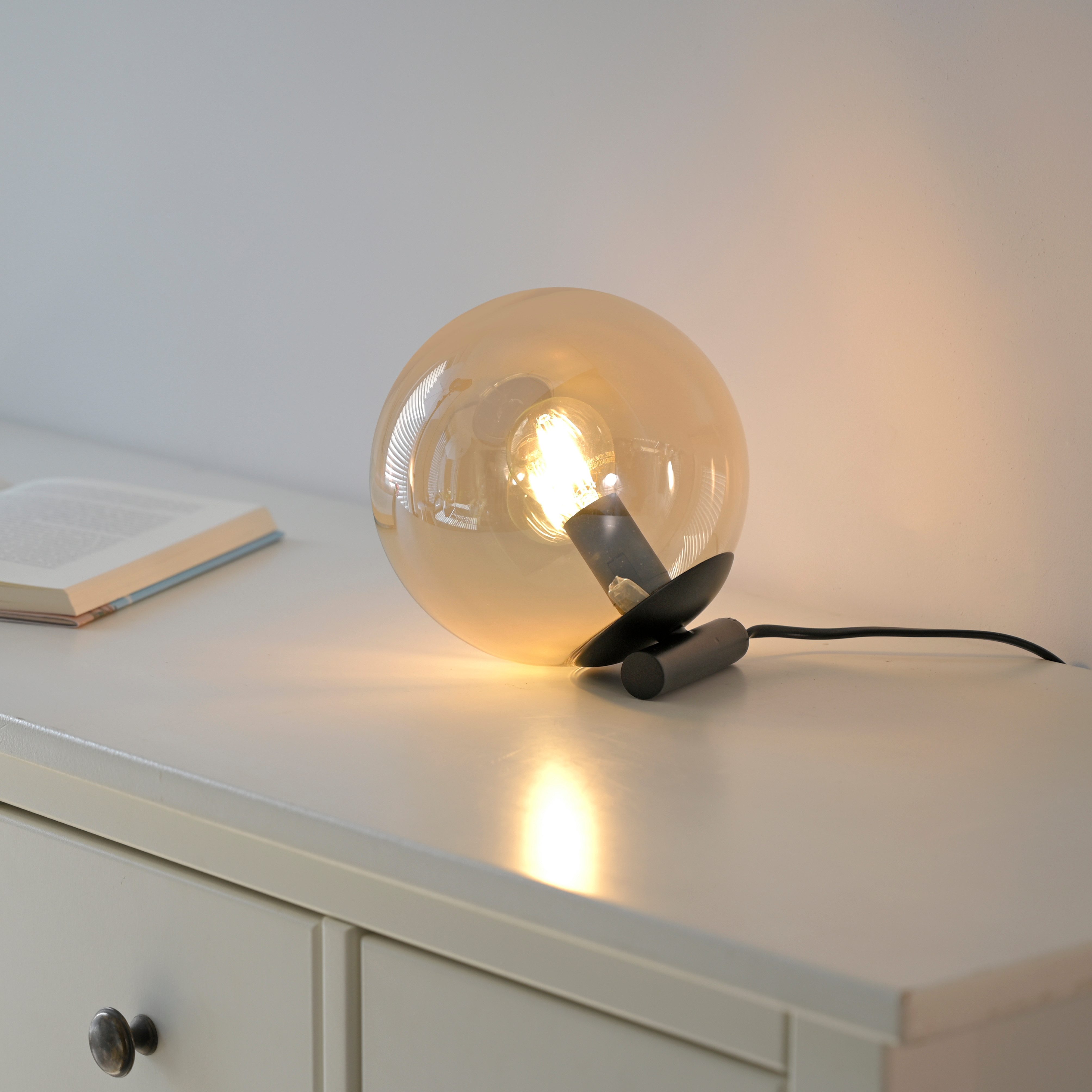 my home Tischleuchte Nymölla, ohne Leuchtmittel, Tischleuchte mit großer Gl günstig online kaufen