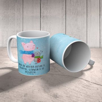 Mr. & Mrs. Panda Tasse Glühschwein Smörle - Eisblau - Geschenk, Glühwein ist köstlich Spruch, Keramik, Herzberührende Designs