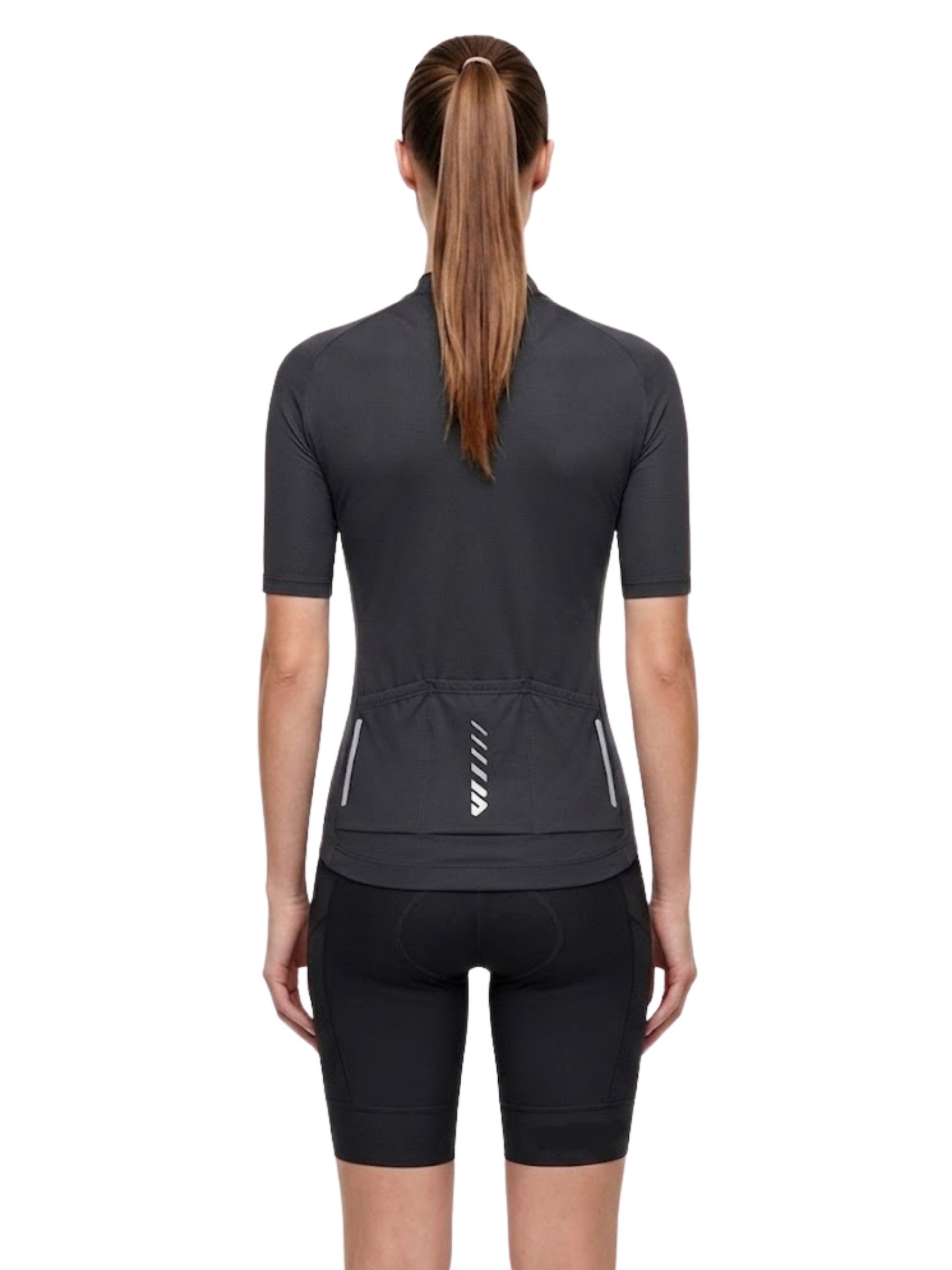 Wulibike Radtrikot Damen Sommer Radsport Set, Kurzarm-Trikot mit Träger-Bibshorts (2-tlg) Atmungsaktives Funktionsset mit 6 Taschen für Rennrad – Bild 5 von 5