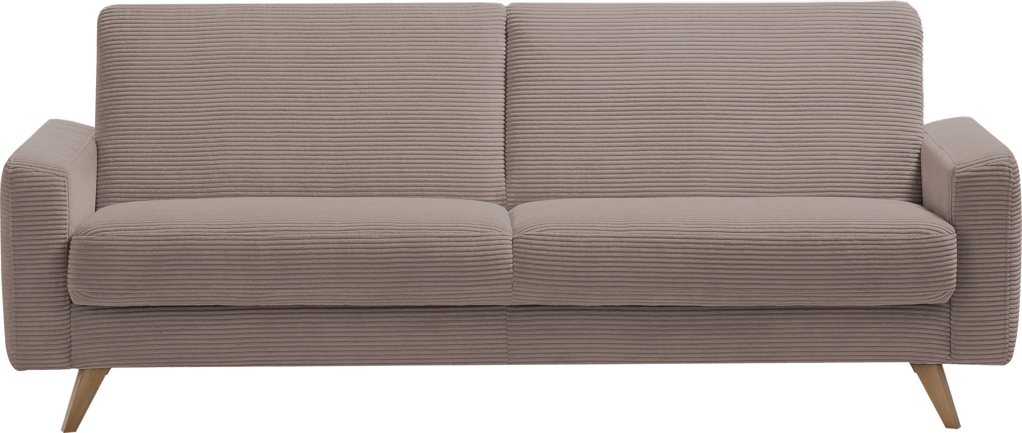 exxpo - sofa fashion Bettfunktion 3-Sitzer und Inklusive cappucino Bettkasten Samso