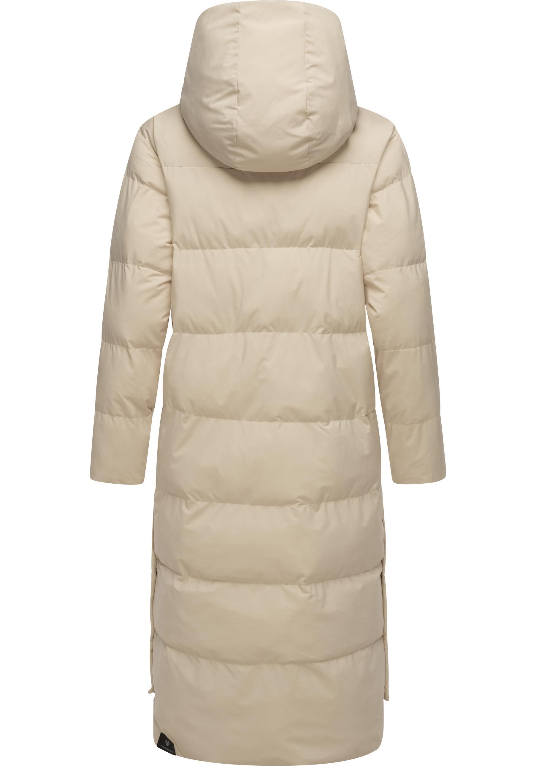 Ragwear Wintermantel Patrise Extralanger Damen Winter Steppmantel mit Gehschlitzen