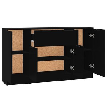 furnicato Sideboard Sideboards 3 Stk. Schwarz Holzwerkstoff