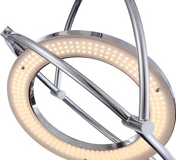 etc-shop LED Pendelleuchte, LED-Leuchtmittel fest verbaut, Neutralweiß, Moderne 24 Watt LED Hänge Leuchte Acryl Ring Pendel Lampe Chrom