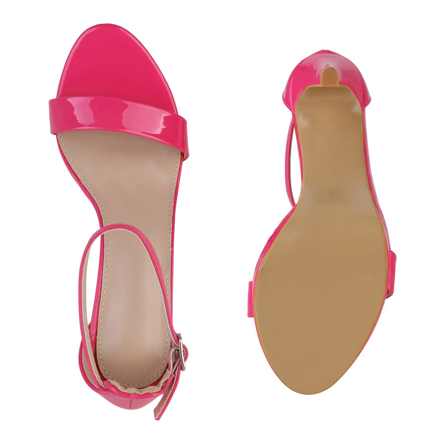 VAN HILL 841558 High-Heel-Sandalette Damen High Heels Sandaletten Stiletto Leder-Optik Party Lack Schuh