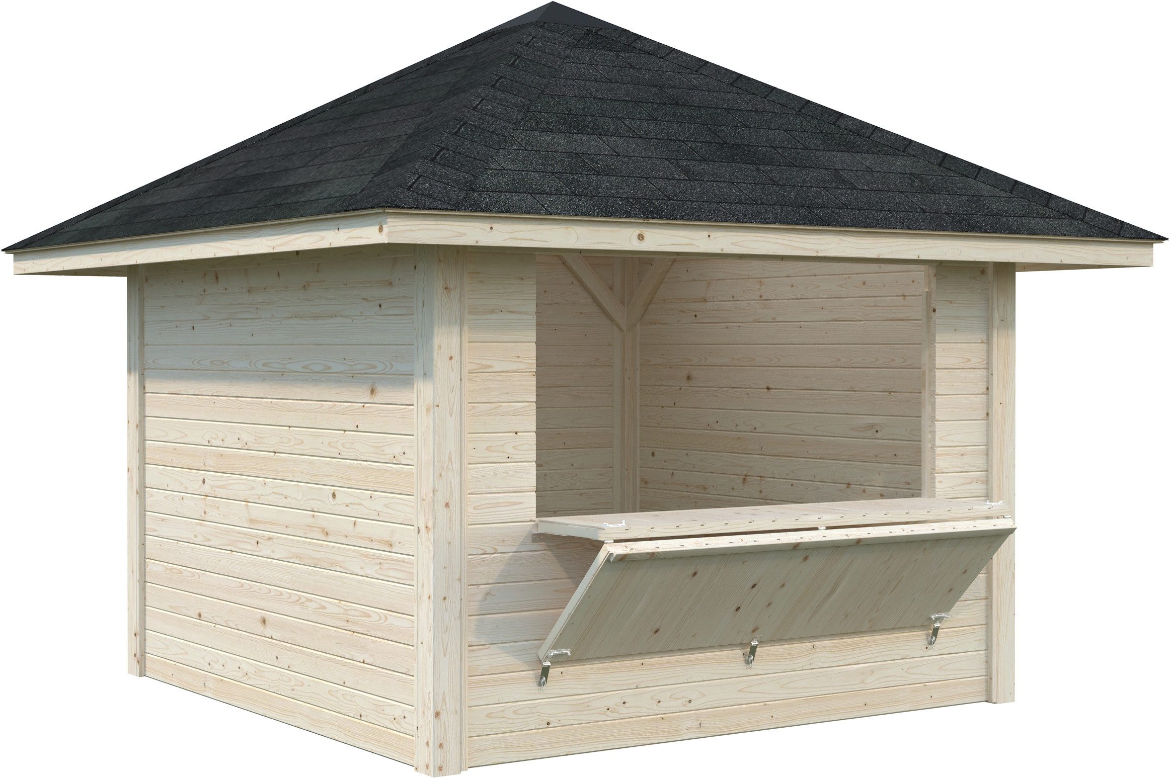 Palmako Holzpavillon Bianca 8,3 m² Set 104, (Set), BxTxH: 384x384x319 cm