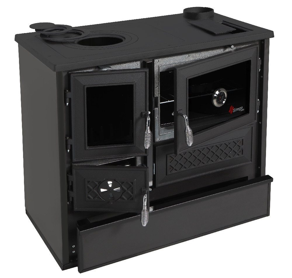 SimgeSoba Kaminofen EEK A Küchenofen Holzherd 802 - BELLA schwarz, 9,12 kW