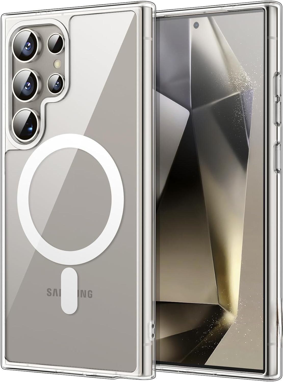 MSM Handyhülle Hülle für Samsung Galaxy S24 Ultra MagSafe Hard Case Klar