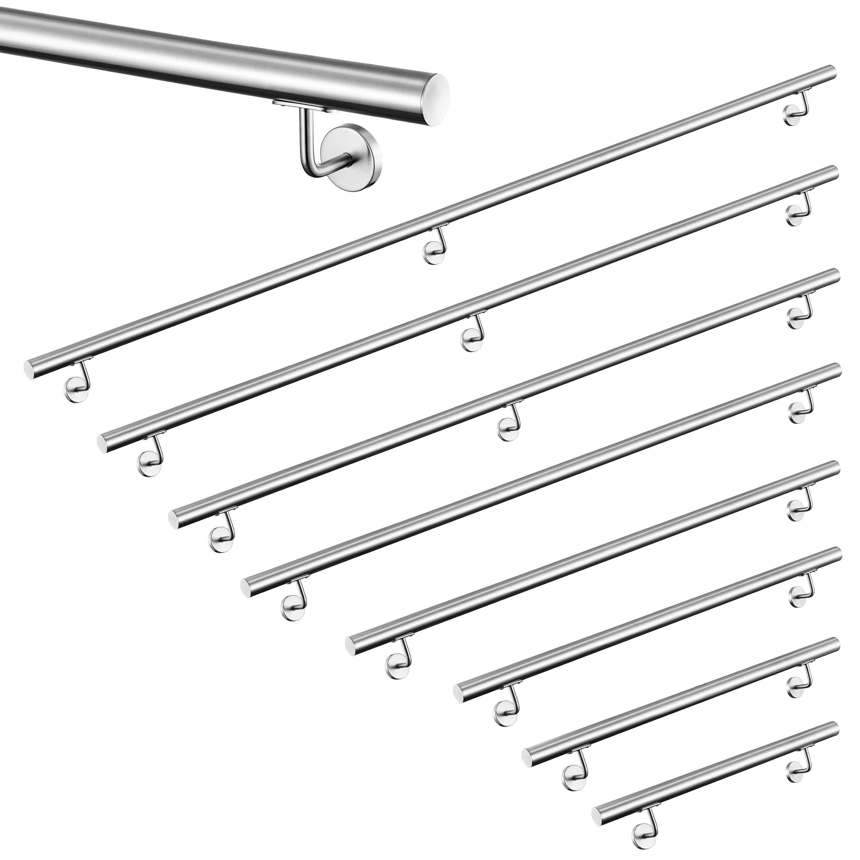 duschspa Treppengeländer Wandhandlauf Edelstahl Treppengeländer 80–240cm Handlauf Innen & Außen, 80 cm Länge, ist rostfrei