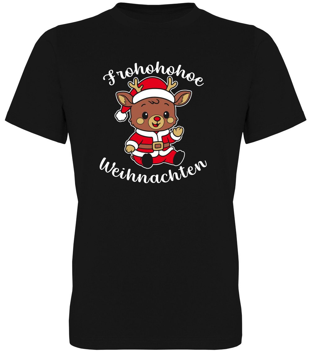 G-graphics T-Shirt Frohohohoe Weihnachten – Rentier in Nikolauskostüm Herren T-Shirt mit schönem Winter- & Weihnachtsmotiv