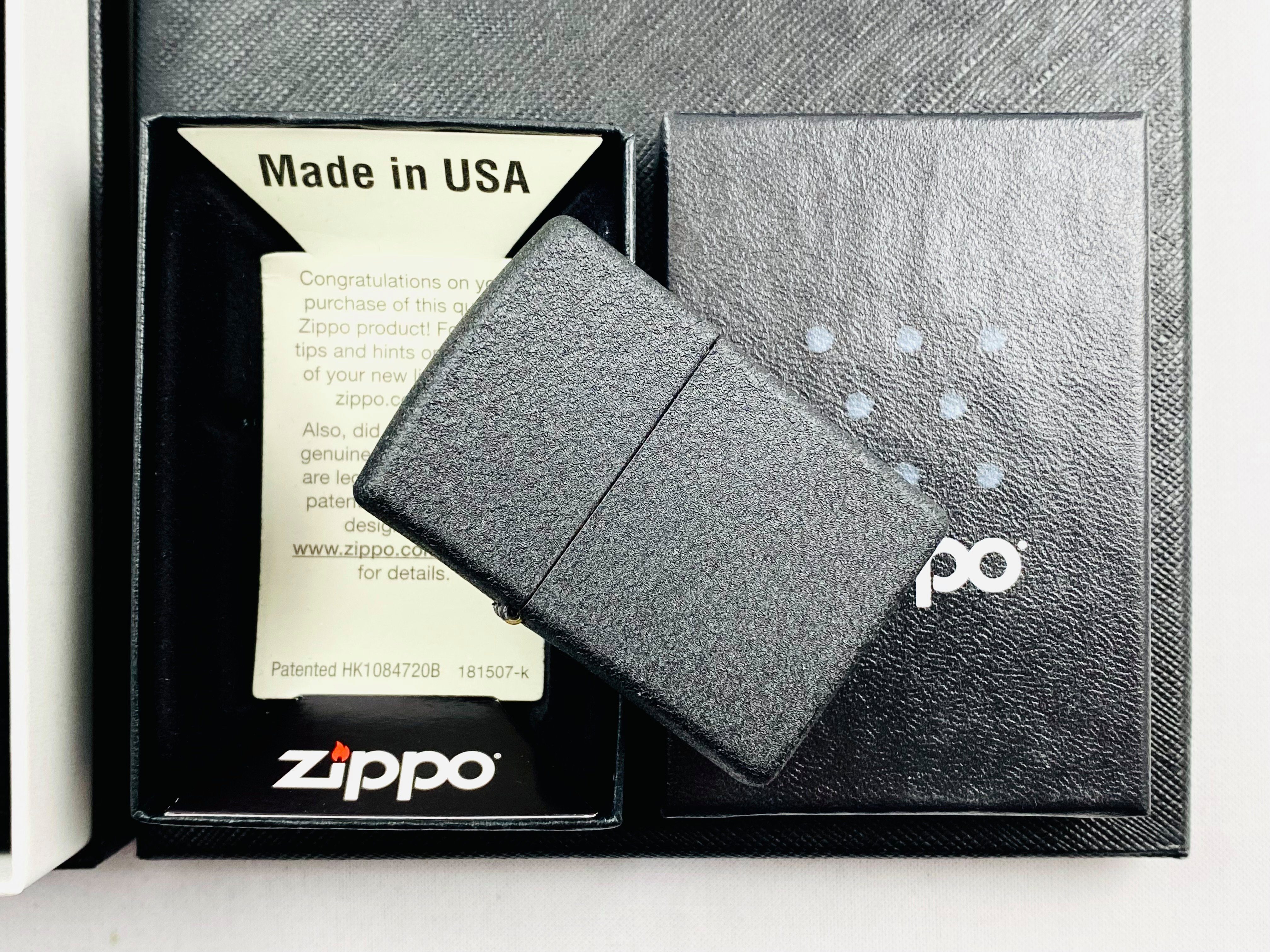 Zippo Feuerzeug schwarz Black Crackle Geschenkset Sturmfeuerzeug – Bild 3 von 4