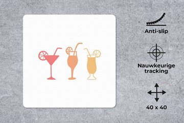 MuchoWow Gaming Mauspad Sommer - Cocktail - Getränk (1-St), Mousepad mit Rutschfester Unterseite, Gaming, 40x40 cm, XXL, Großes