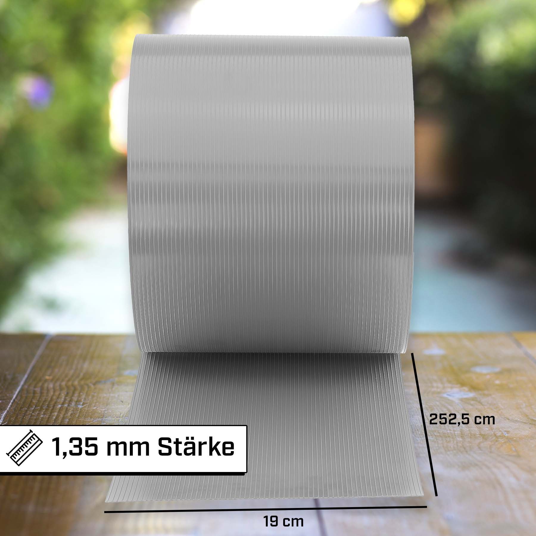 INTRA-TEC Sichtschutzstreifen Zaun-Sichtschutzstreifen aus PP - 252x19 cm, für Doppelstabmattenzäune, Windschutz, einfach zuschneidbar