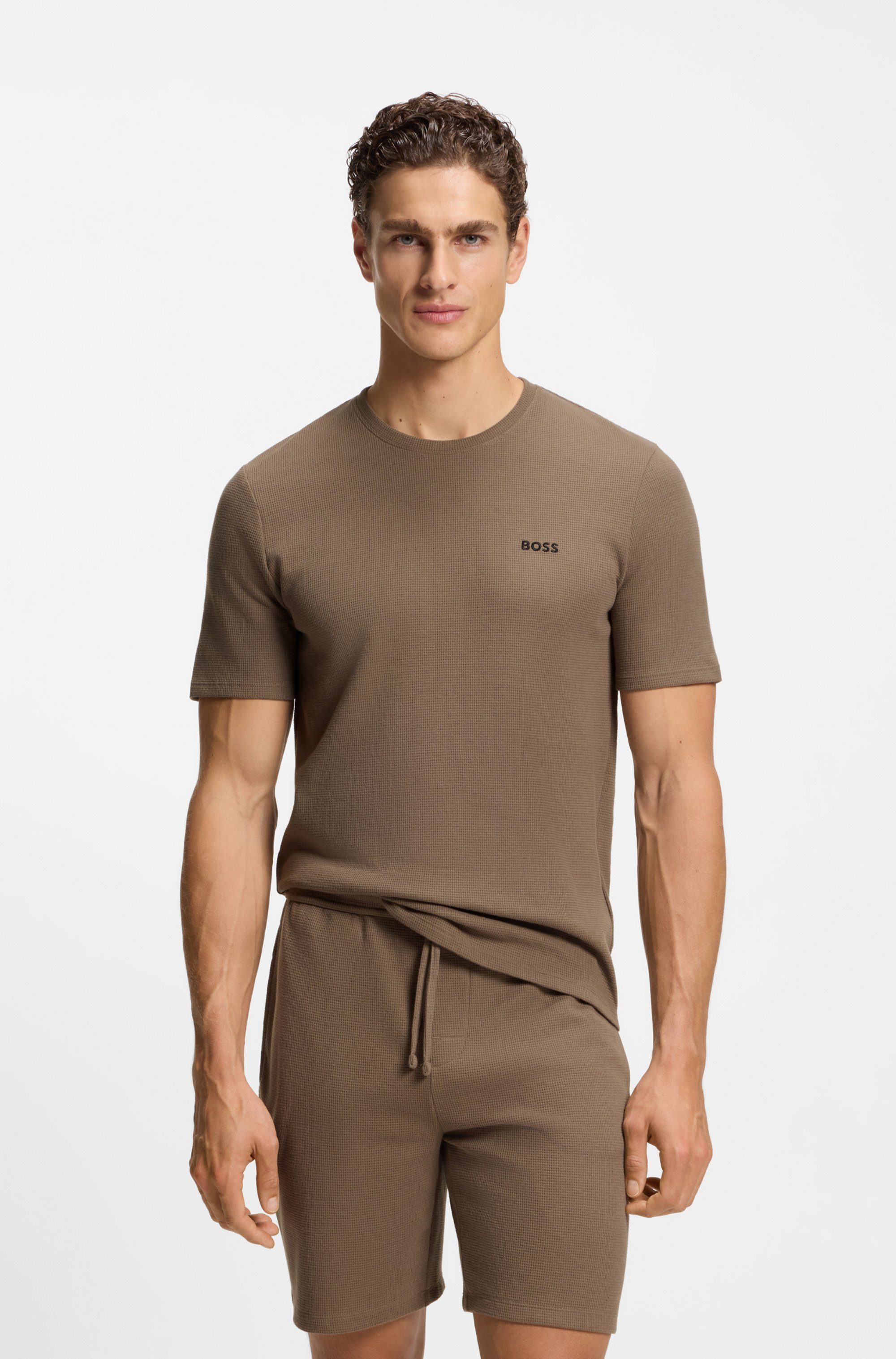 BOSS Pyjamaoberteil Waffle T-Shirt günstig online kaufen