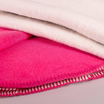 Wolldecke J2BP Kuscheldecke Baumwolle, Blume des Lebens Pink-Ecru, 150x200cm, Glart