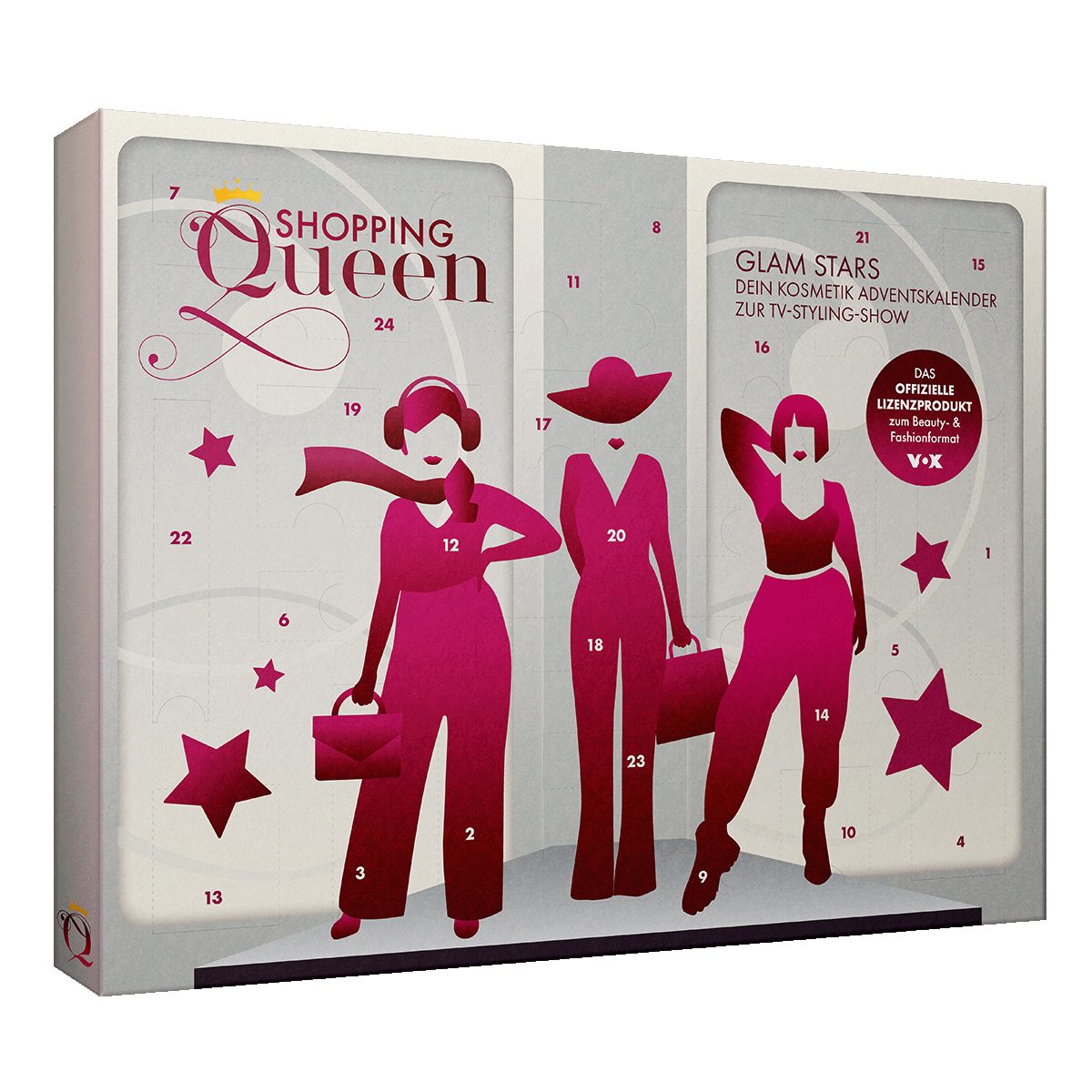Shopping Queen Kosmetik-Adventskalender Glam Stars - Dein Kosmetik Adventskalender zur TV-Styling-Show (Set, 24-tlg), Offizieller Shopping Queen Adventskalender mit 24 Überraschungen
