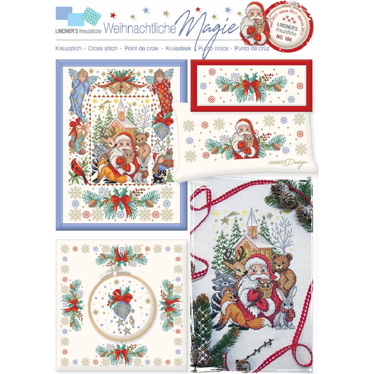 Lindner´s Kreuzstiche Kreativset Lindner´s Kreuzstich Zählmuster Vorlage "Weihnachtiche Magie", 166, (embroidery kit by Marussia)