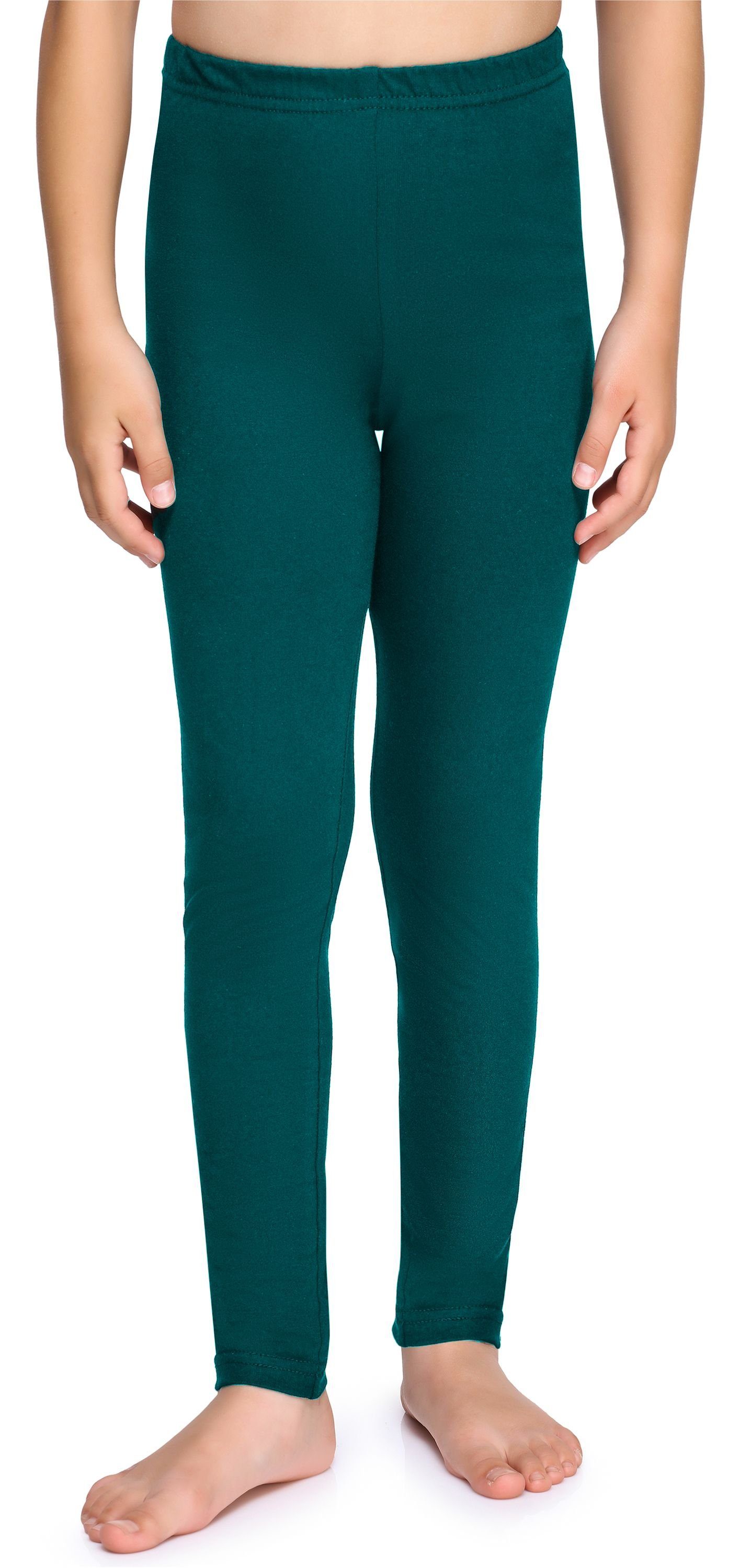 Merry Style Leggings Mädchen Lange Leggings aus Baumwolle MS10-225 (1-tlg) elastischer Bund Smaragdgrün