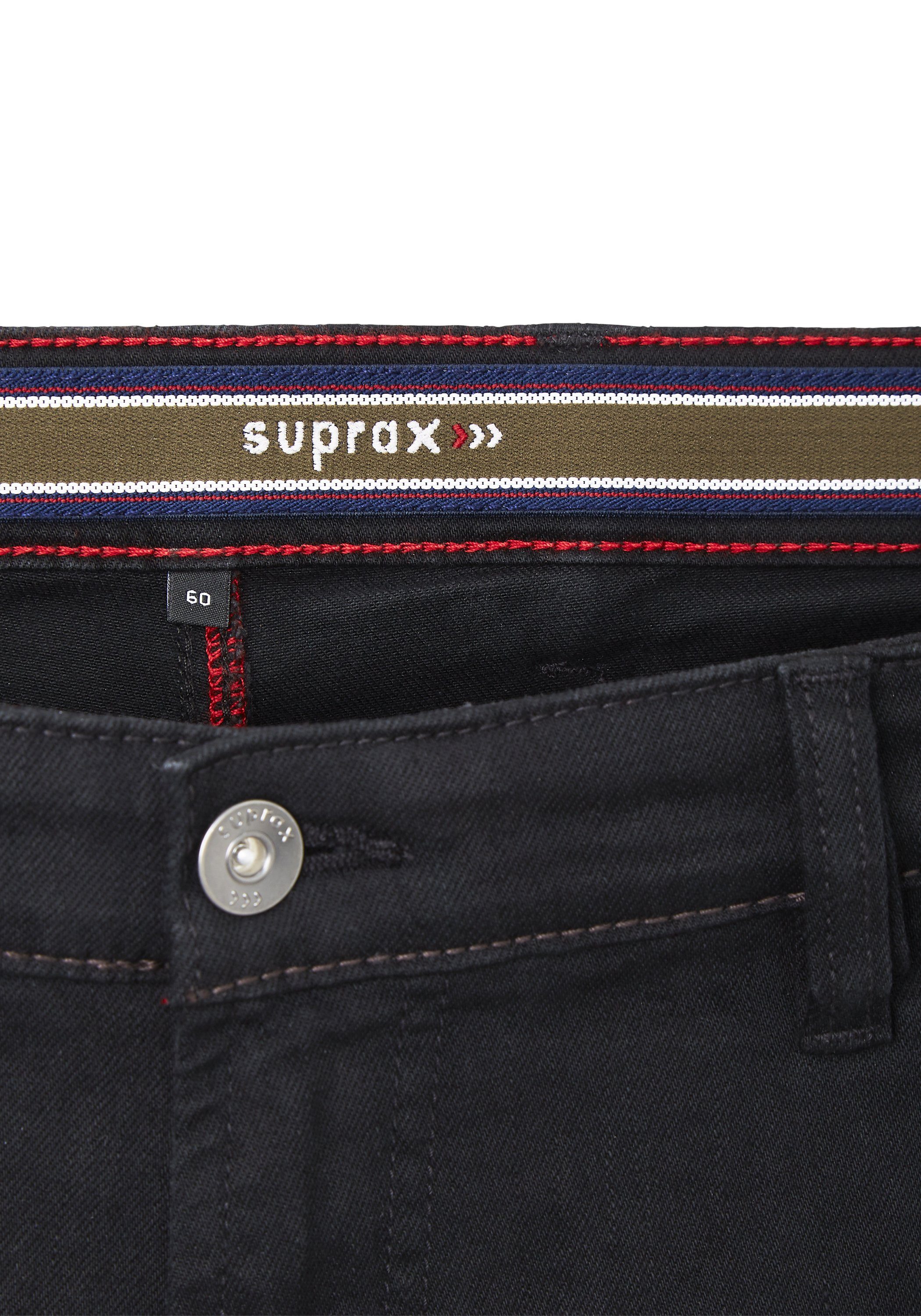 black Sicherheitstasche Komfort-Dehnbund Suprax elastischem Regular-fit-Jeans black und Jeans Suprax / mit 5-Pocket