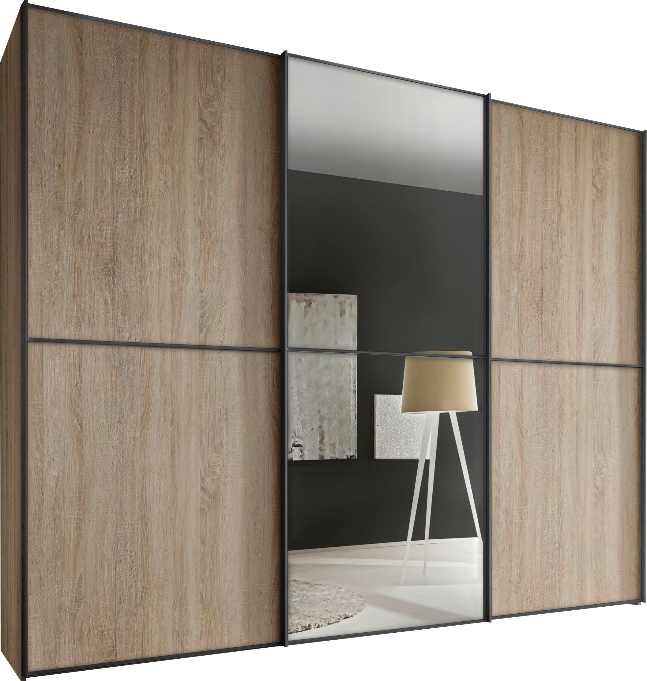 STAUD Schwebetürenschrank Sinfonie Plus, edles Design in hochwertiger Qualität, Made in Germany Mit Spiegeltüre und vier verschiedenen Ausstattungsvarianten