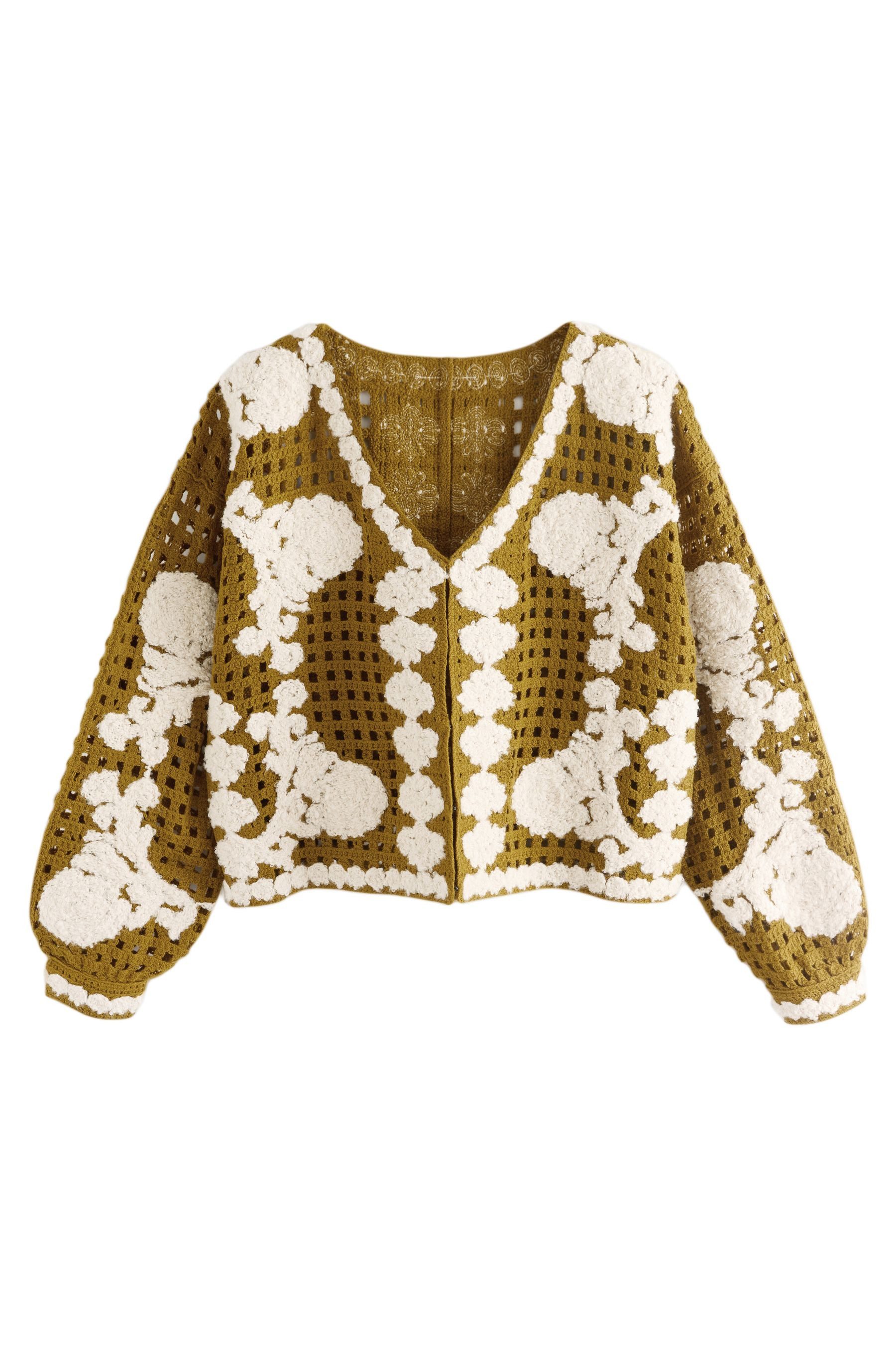 Next Strickjacke Strickjacke mit Häkeldetails und günstig online kaufen