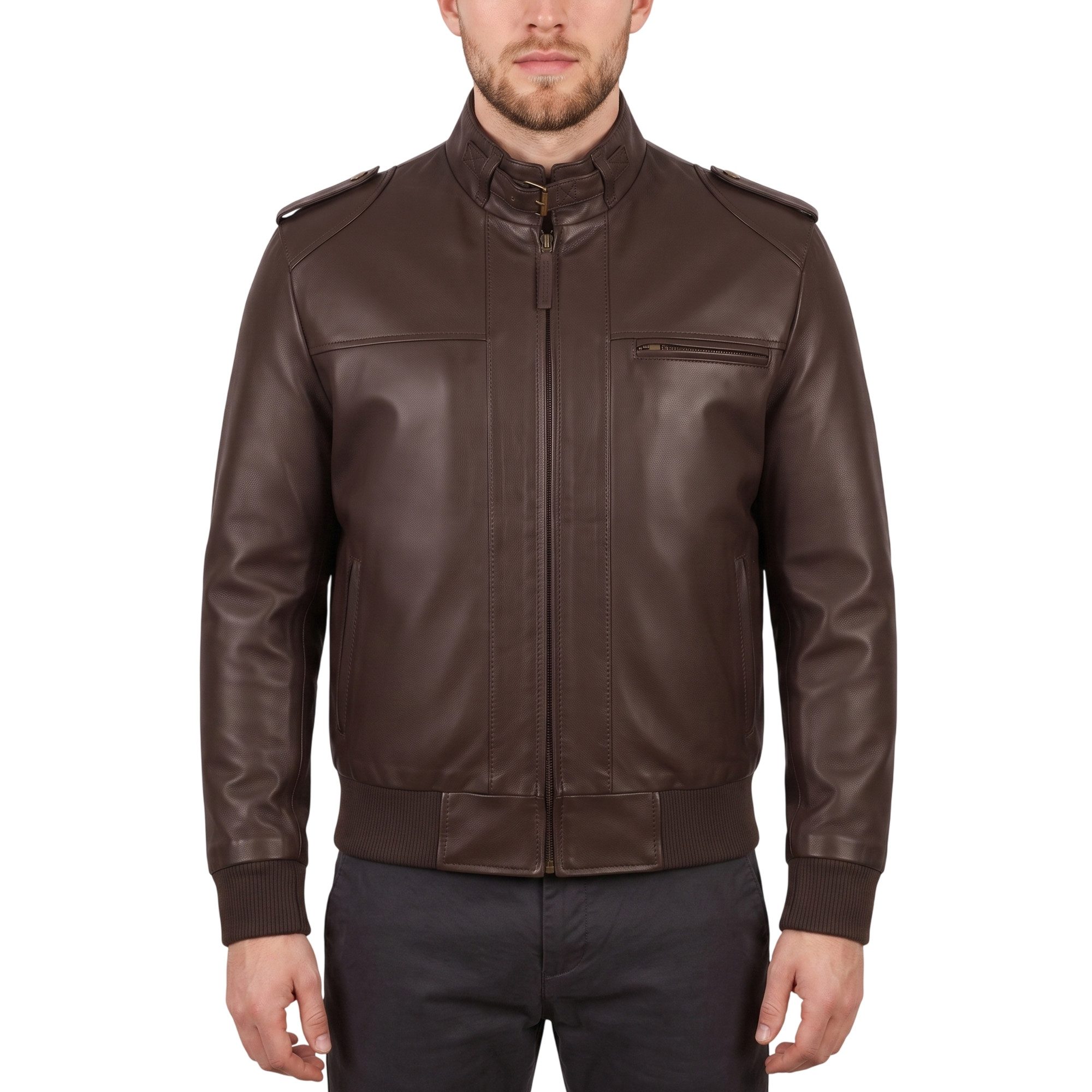 German Wear Lederjacke Trend 522J Braun Lederjacke Jacke aus Lamm Nappa Leder Braun