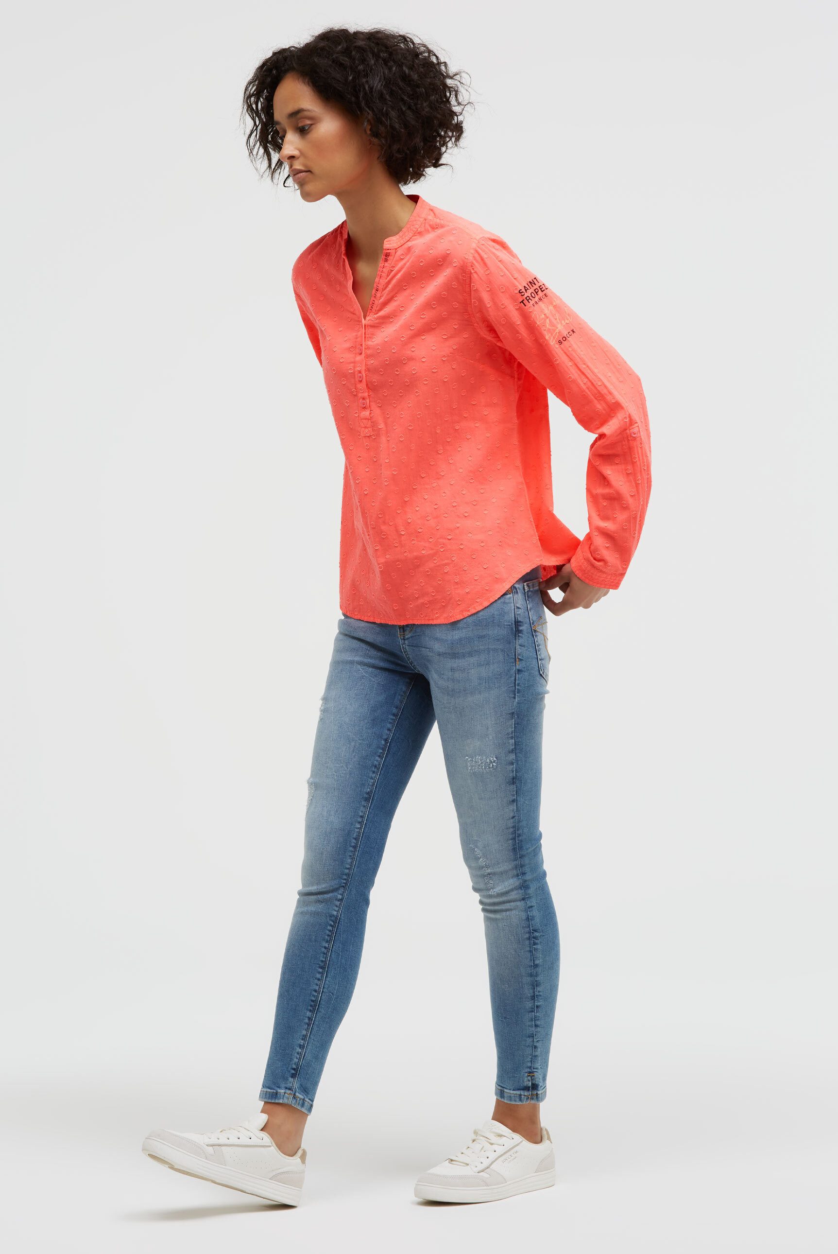 SOCCX Langarmbluse im Turn-Up-Look