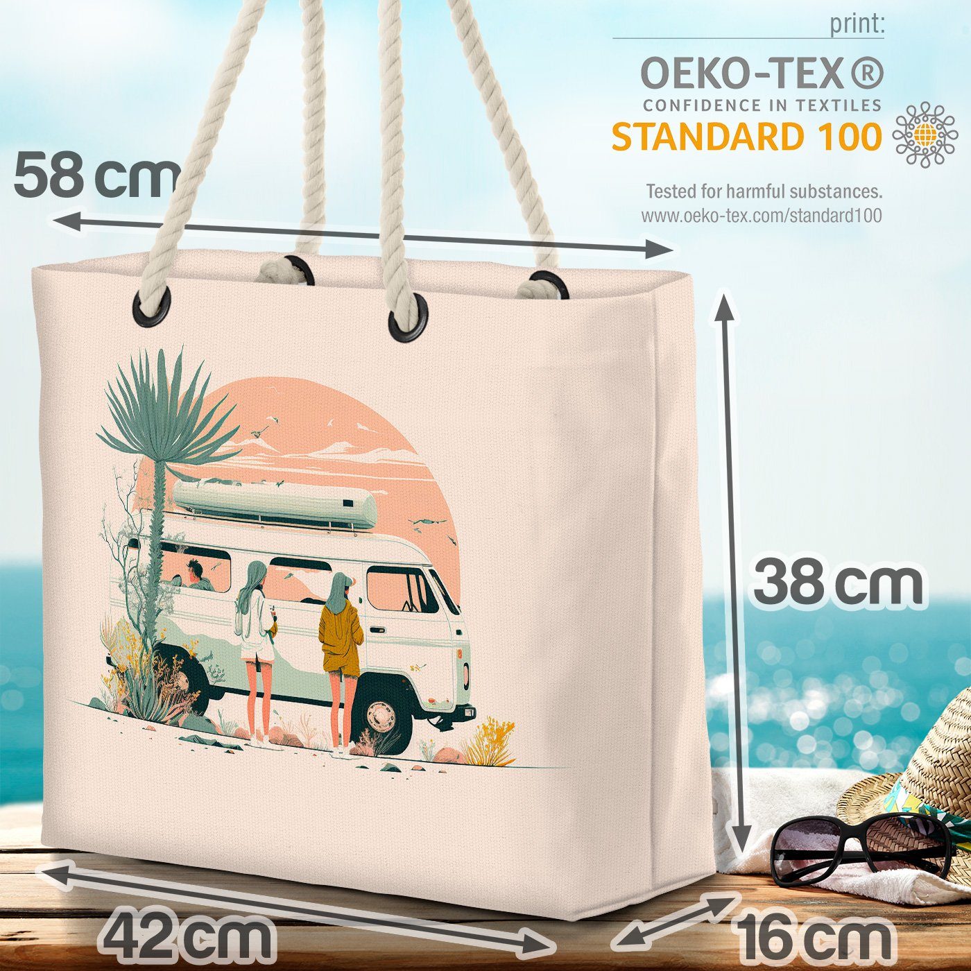 (1-tlg), Strandtasche Camping van VOID abenteuer Van sommer tourismus Reisen autos reisen reise