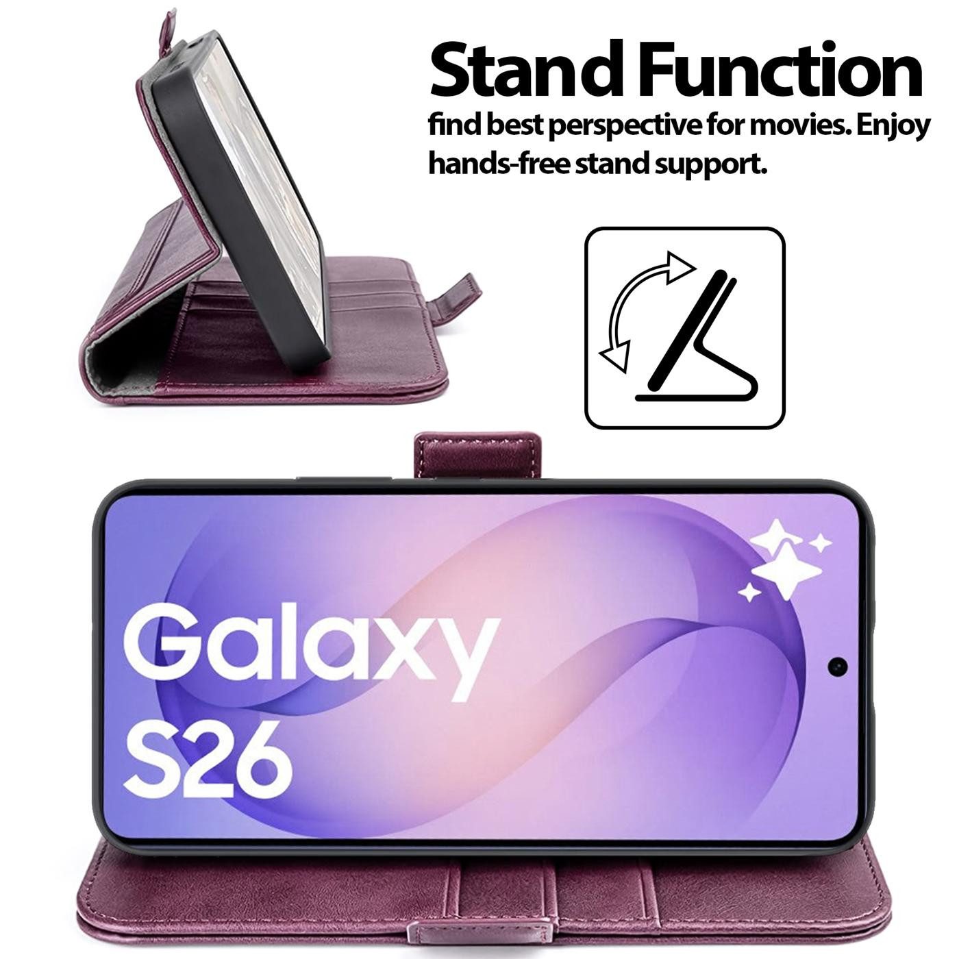 CoolGadget Handyhülle Book Case Elegance Tasche für Samsung Galaxy S26 6,3 Zoll, Hülle Magnet Klapphülle Flip Case für Samsung S26 Schutzhülle