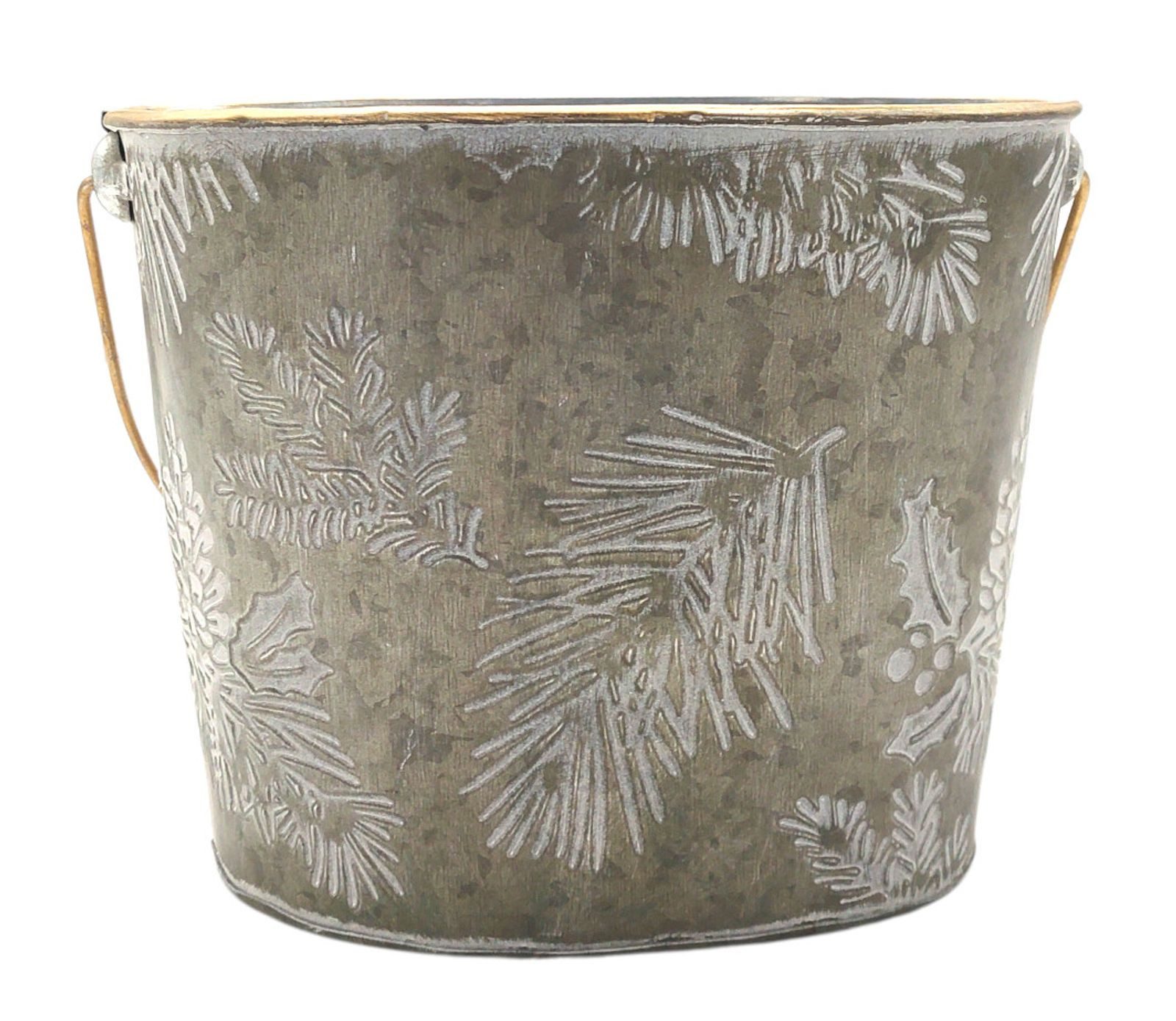 BURI Übertopf Übertopf aus Metall Winterzeit oval Blumentopf Garten Weihnachten