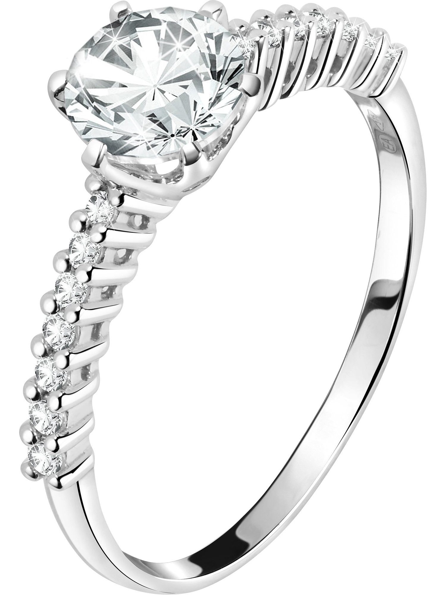 Fingerring CHRIST Damen-Damenring 375er Weißgold Zirkonia