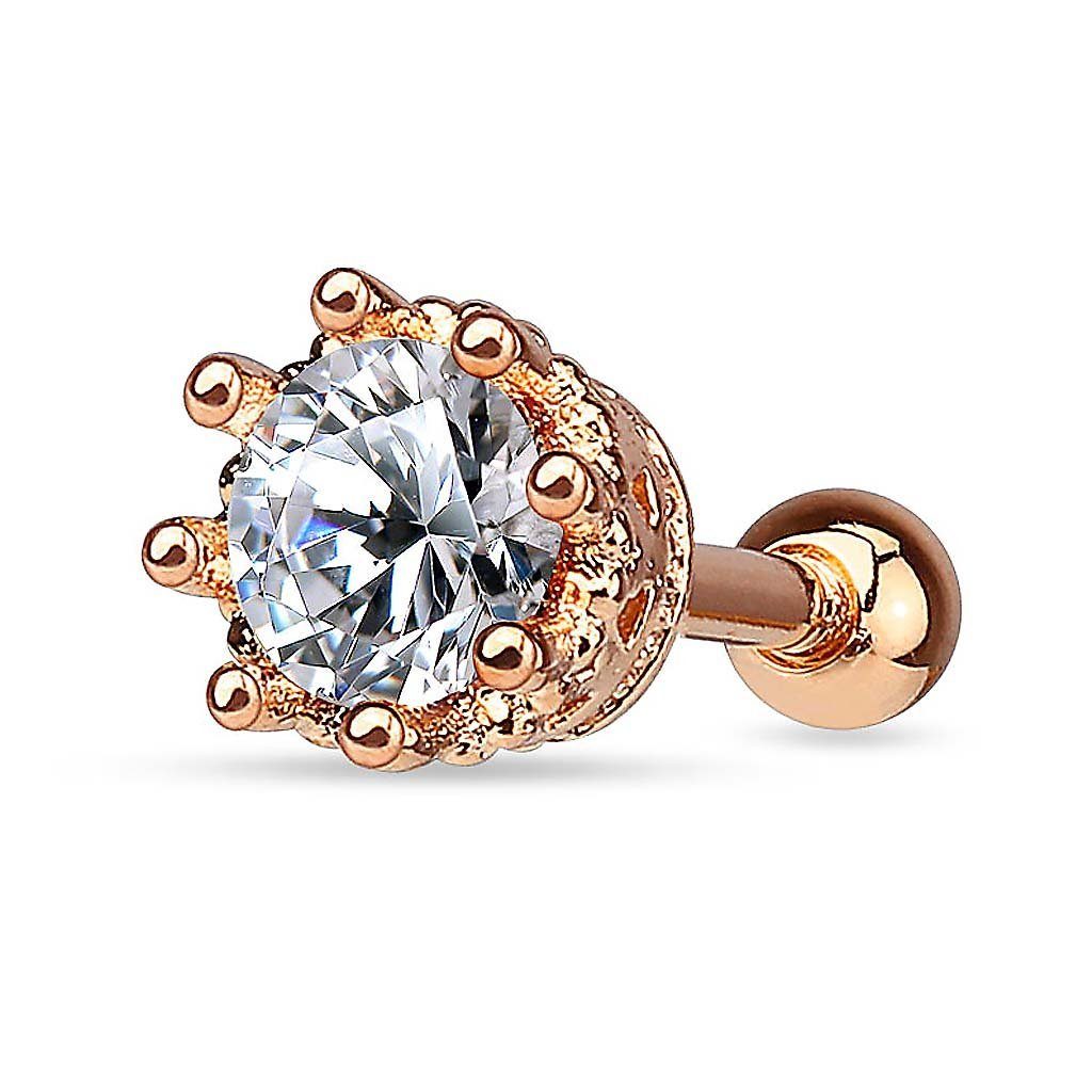 Taffstyle Piercing-Set Vintage Helix Piercing Stecker Krone mit Kristall Chirurgenstahl (Eleganter Kronenstecker mit funkelndem Kristall für mehrere Piercingarten)