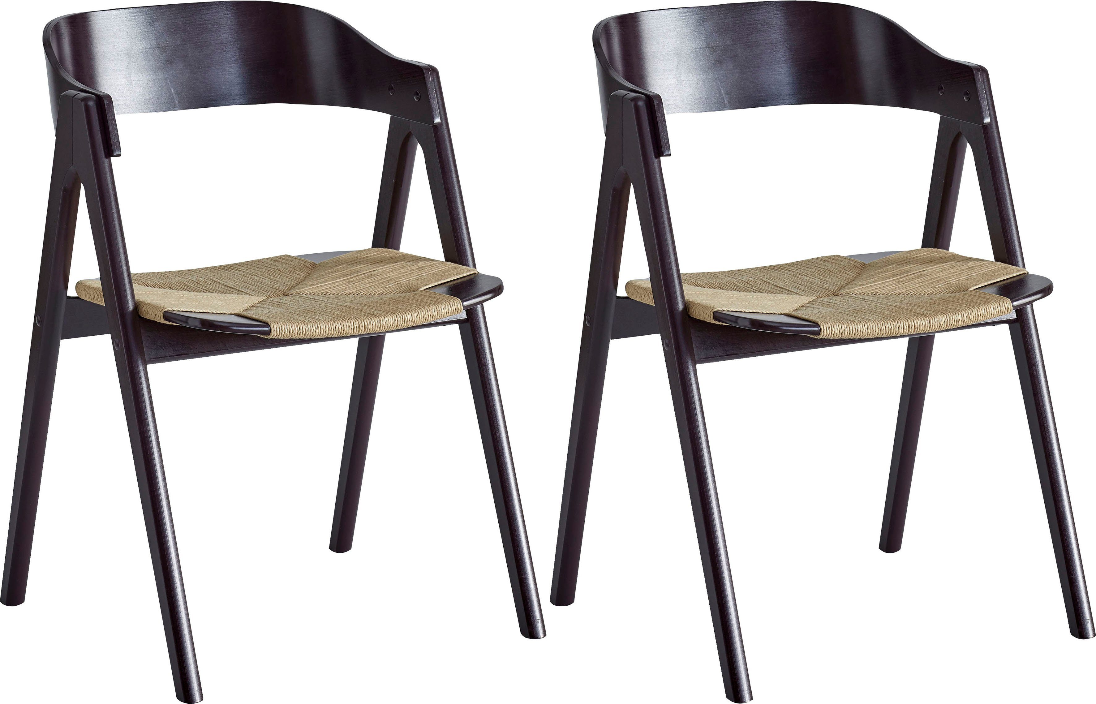 Hammel Furniture Holzstuhl Findahl by Hammel Mette (Set, 2 St), Massivholz, mit Flechtsitz, versch. Farbvarianten